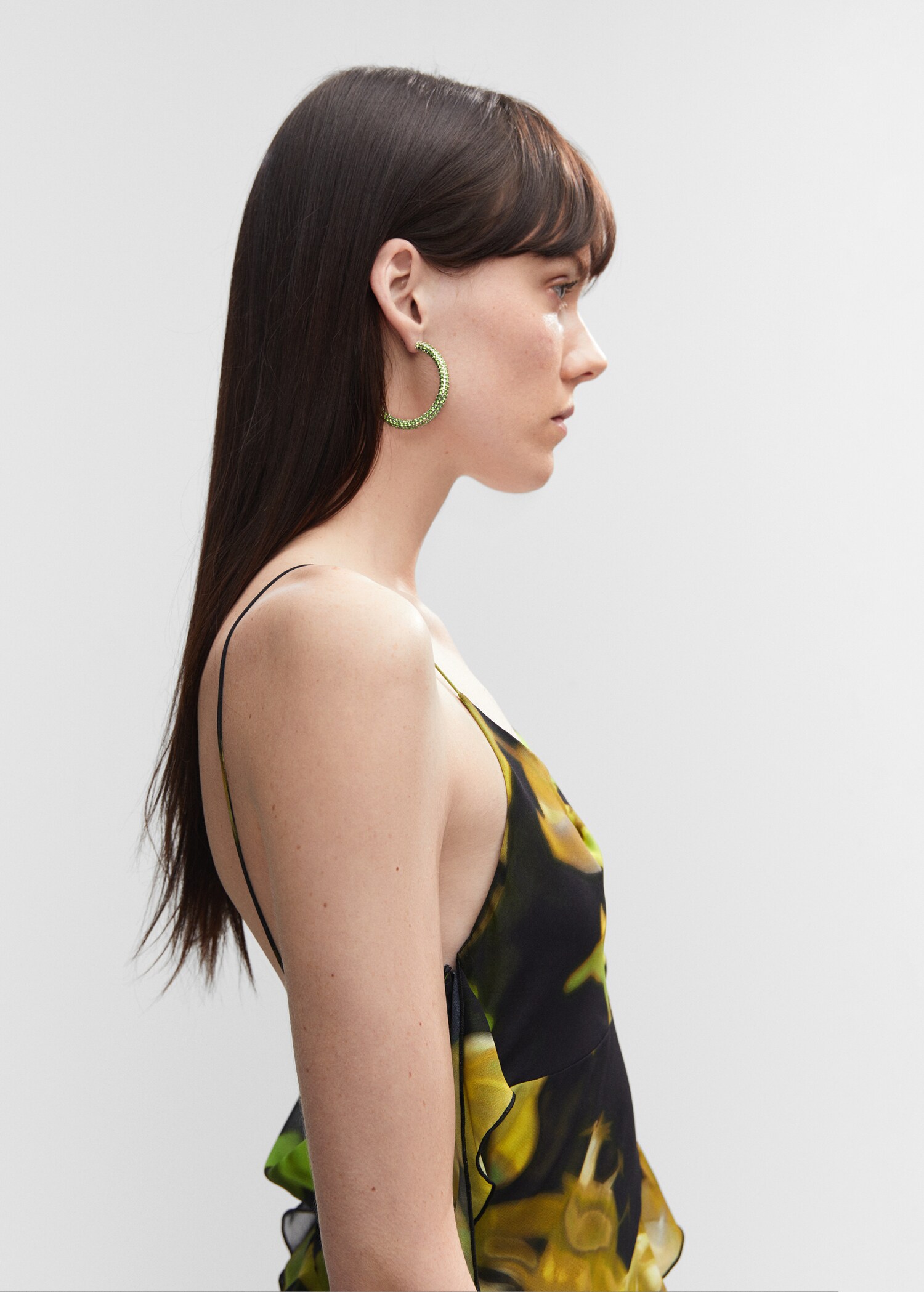 Pendientes aros strass - Plano general