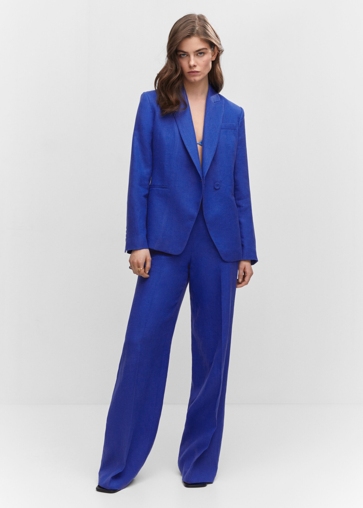 Linen blazer suit - General plane