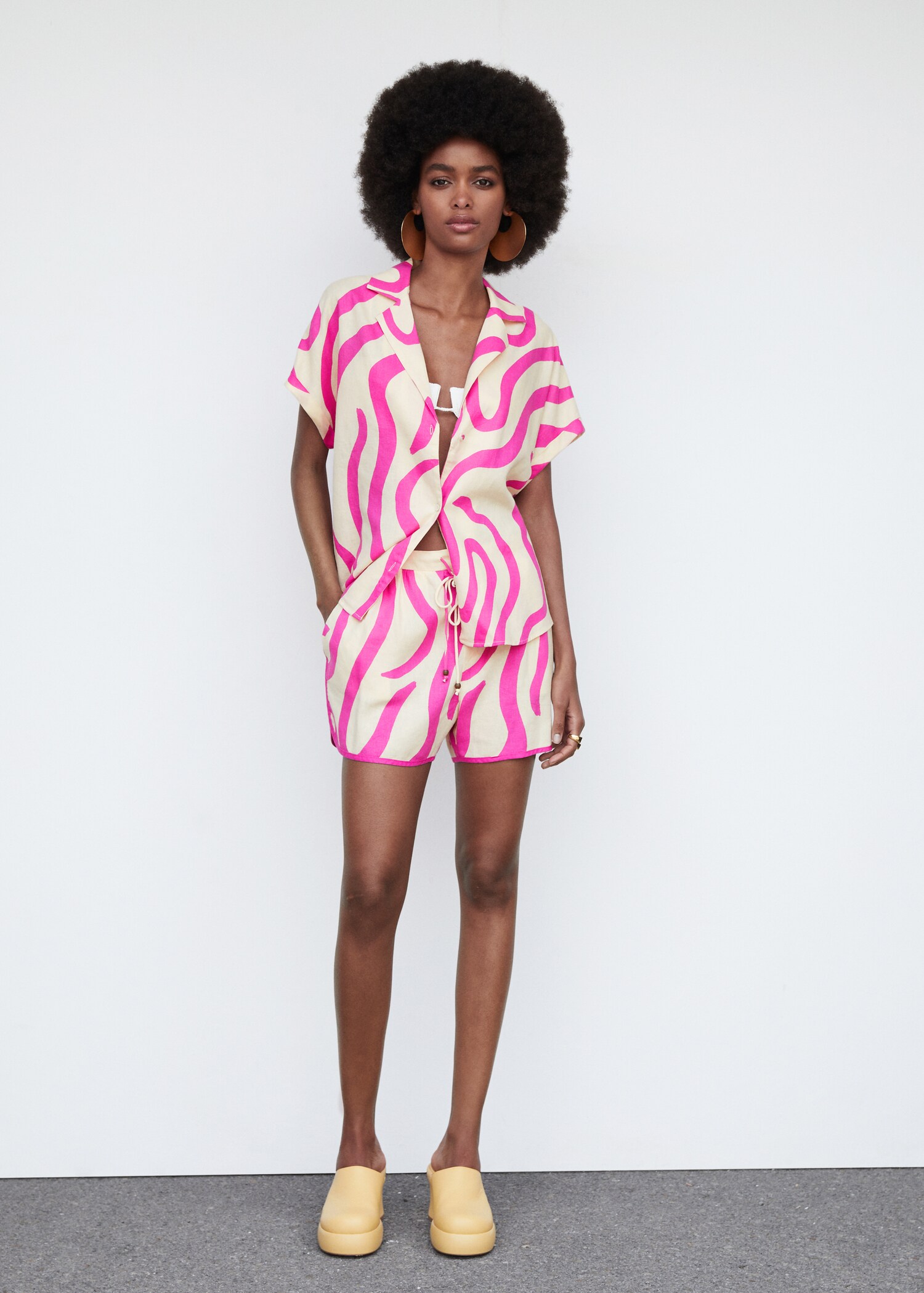 Printed linen shirt - General plane