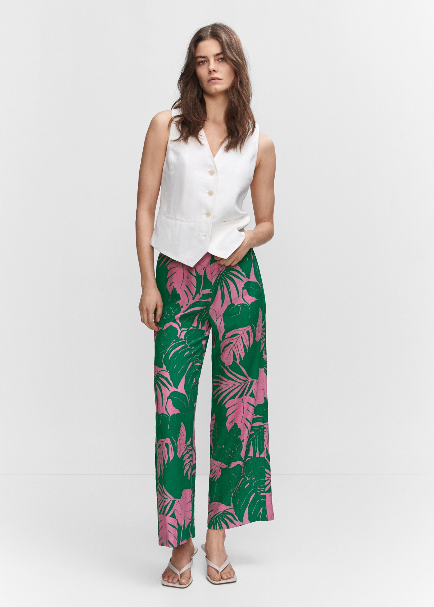 Wide leg printed pants - General plane