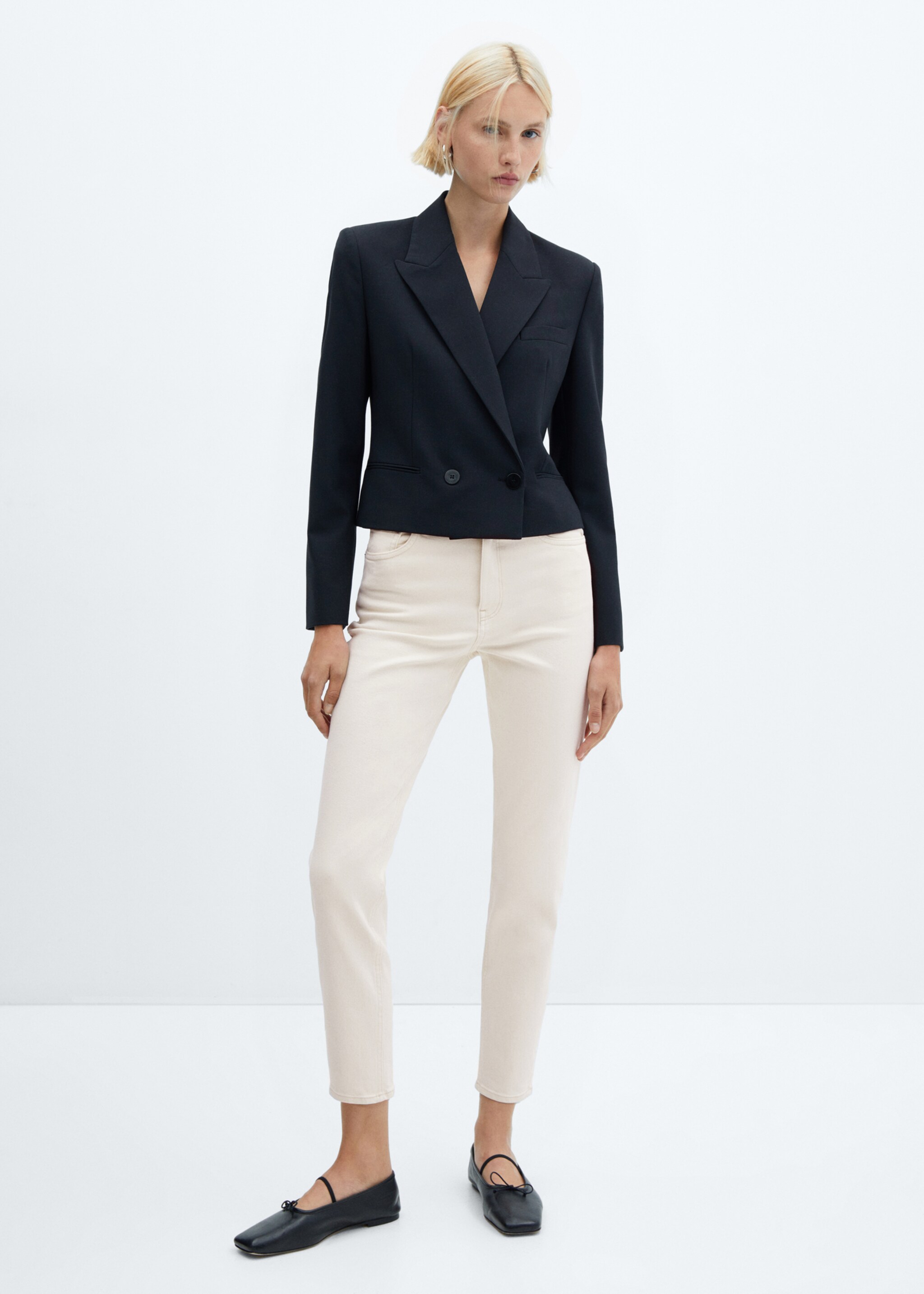 Jeans Newmom confort tiro alto - Plano general, Blanco roto. Ref: 57050290-00.