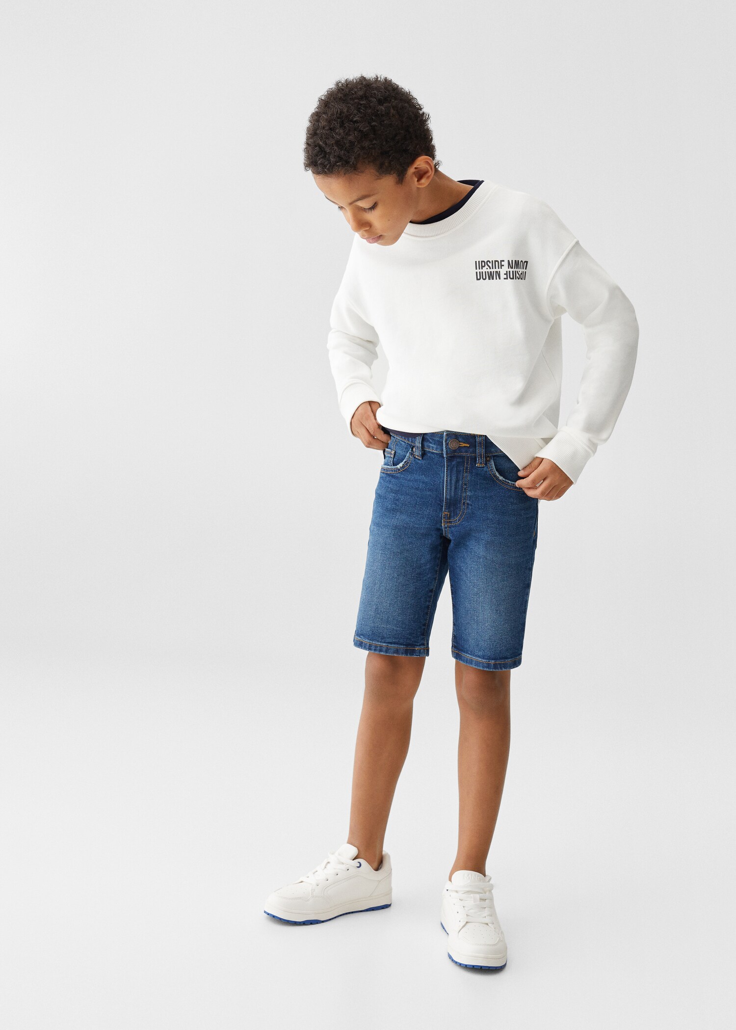 Katoenen denim bermuda - Overzichtstekening