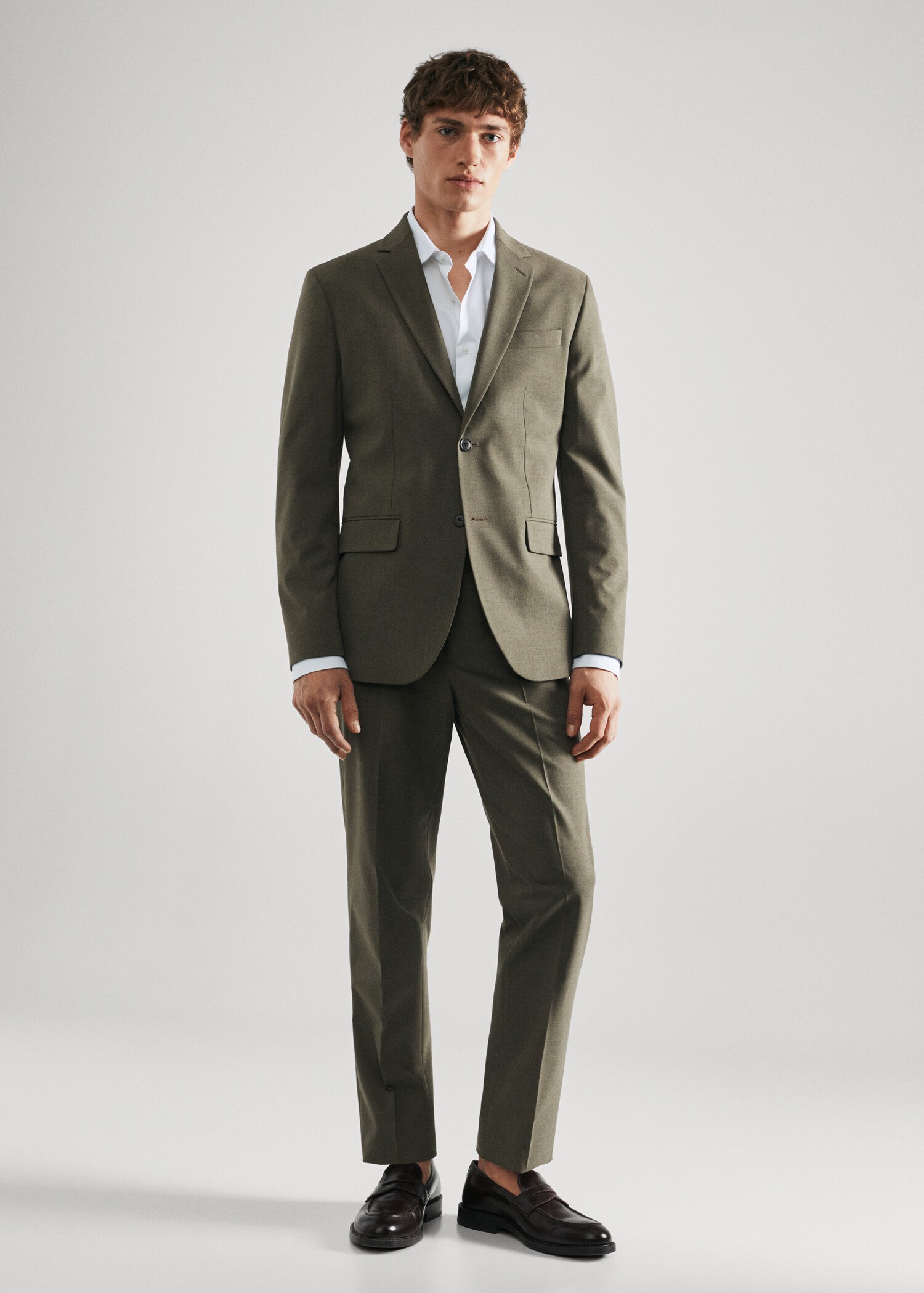 Slim Fit-Oberhemd aus Baumwoll-Popeline - Allgemeine Ansicht