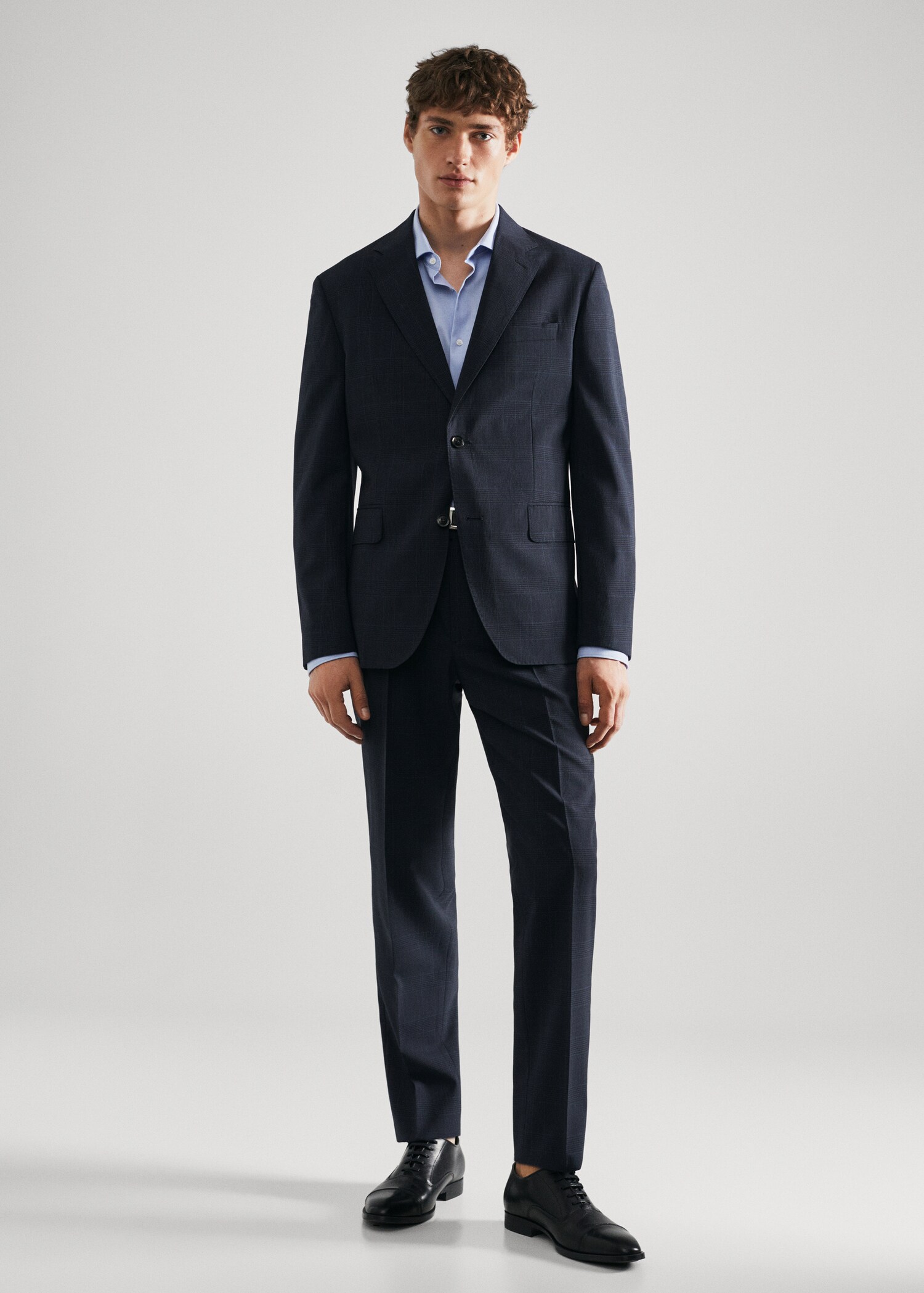 Slim Fit-Oberhemd aus Baumwoll-Popeline - Allgemeine Ansicht