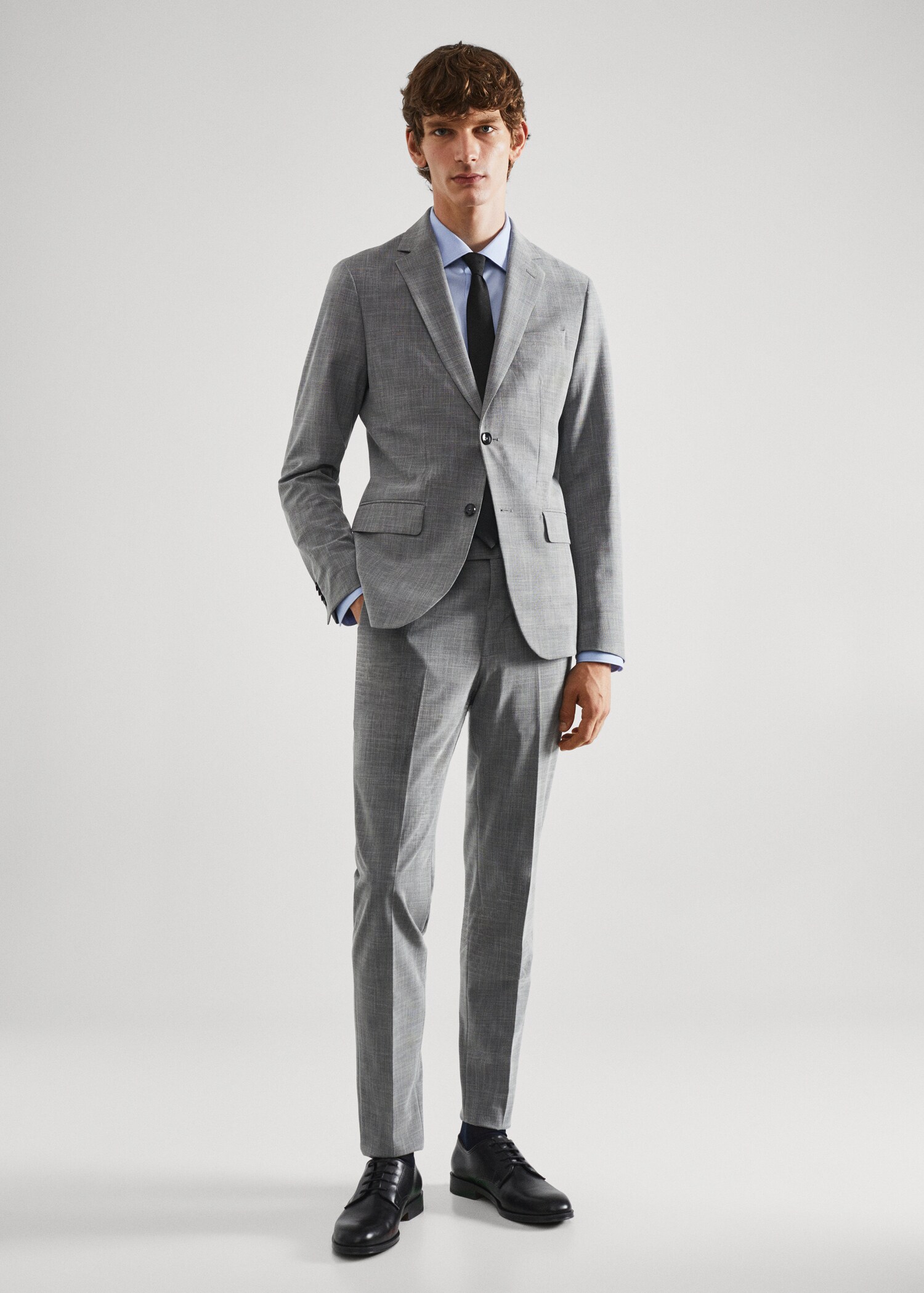 Stretch fabric slim-fit printed suit jacket  - General plane