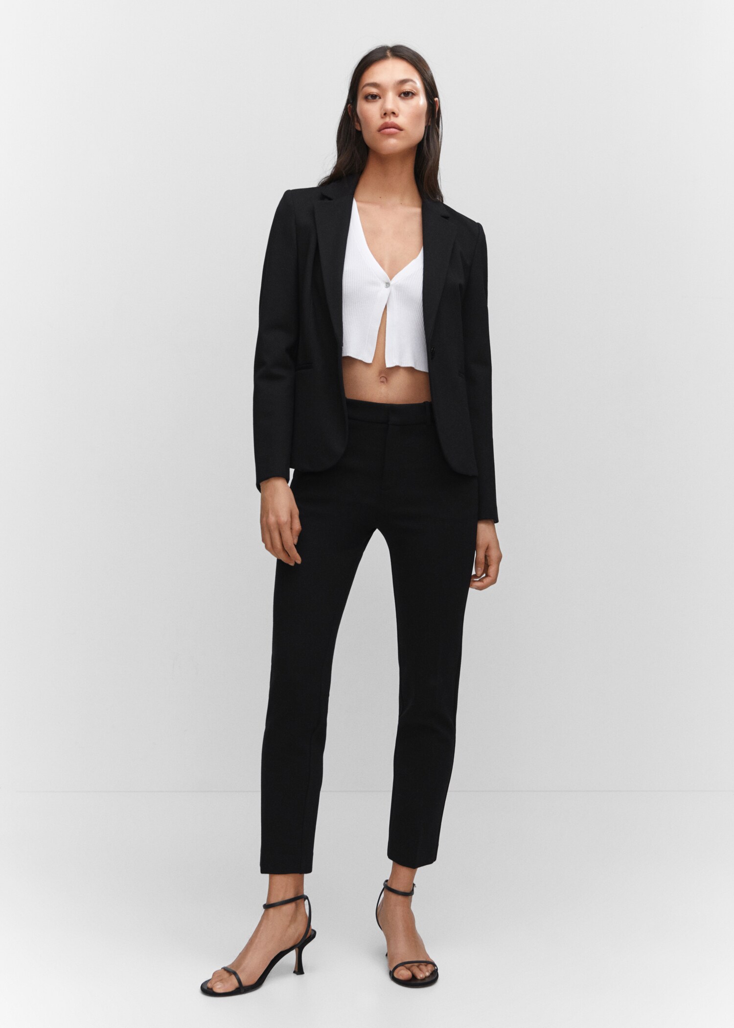 Rome-knit straight trousers - General plane