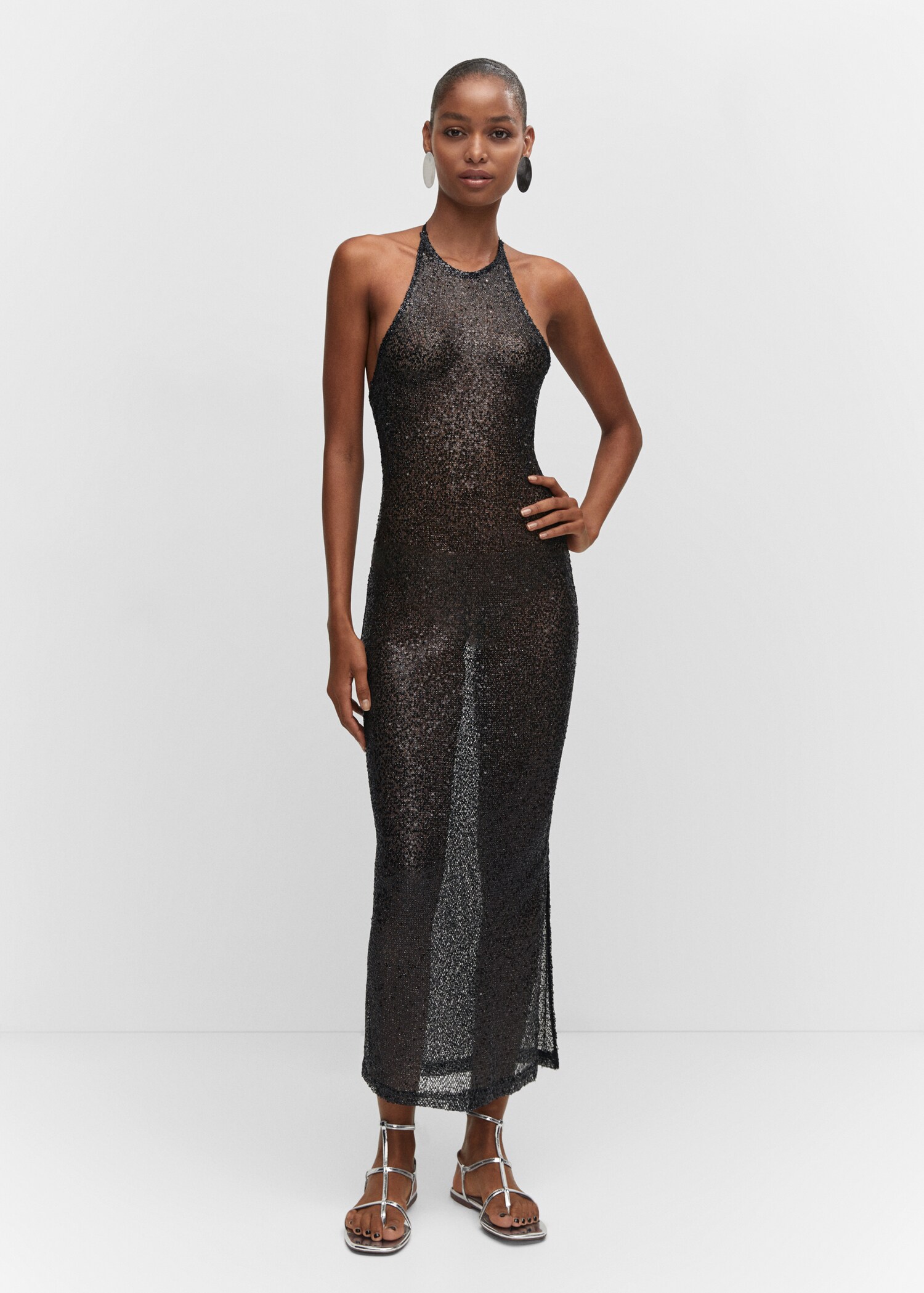 Side slit sequined gown - General plane