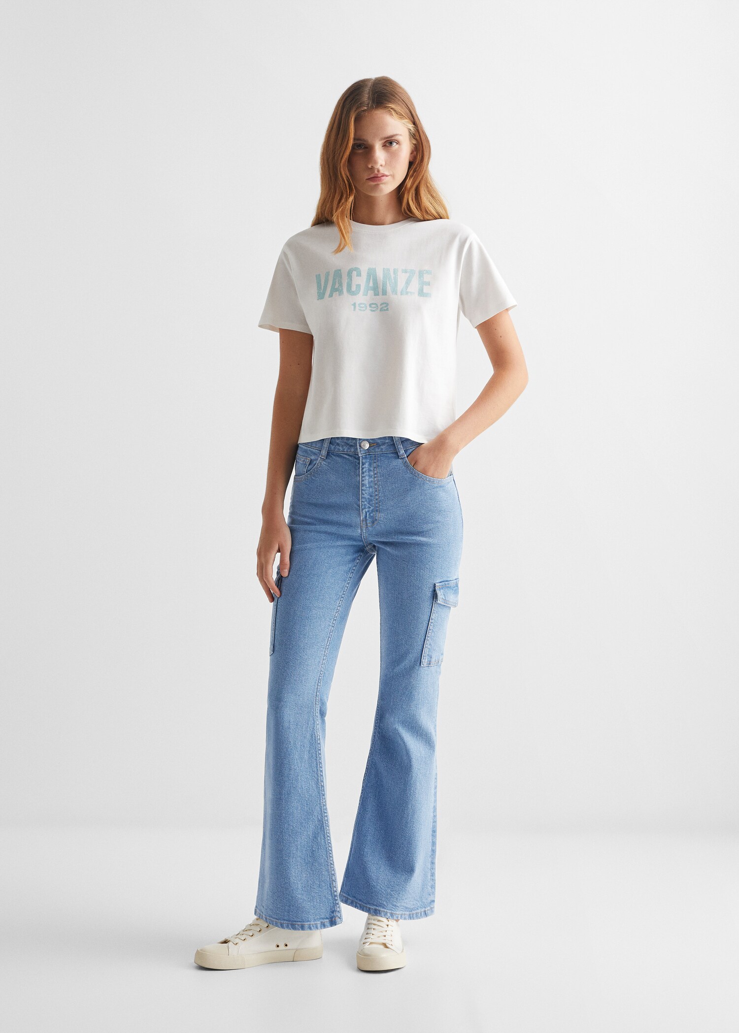 Jeans flare cargo - Plano general
