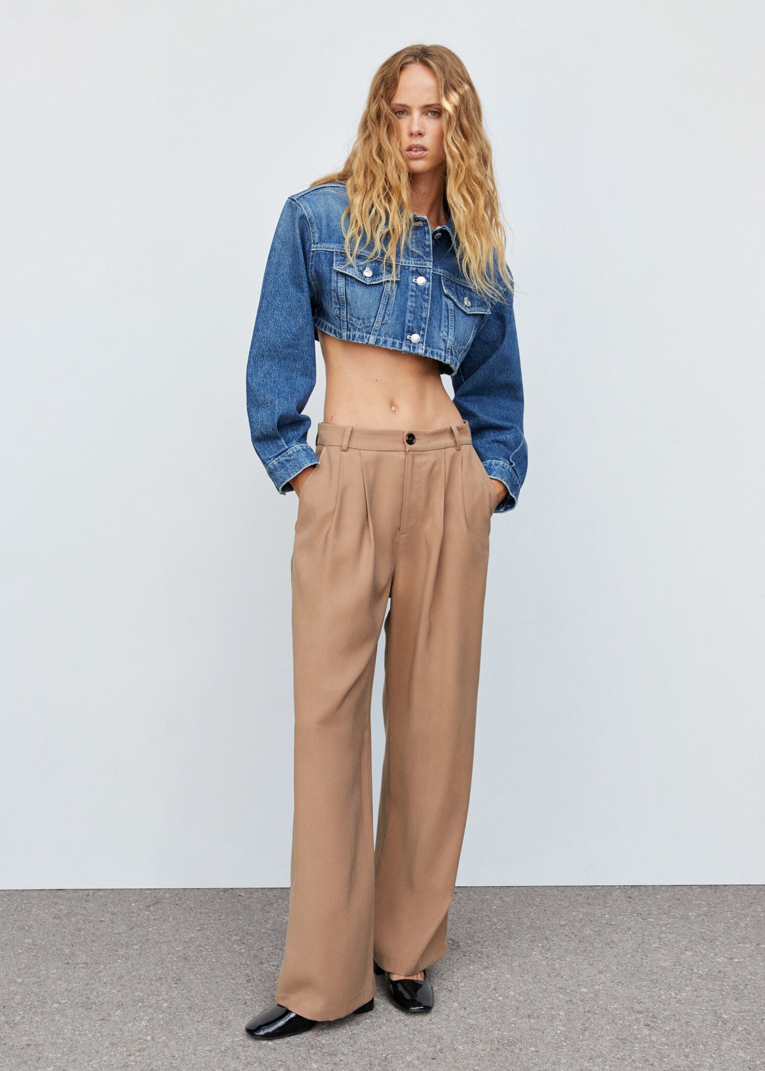 Wideleg pleated trousers - General plane
