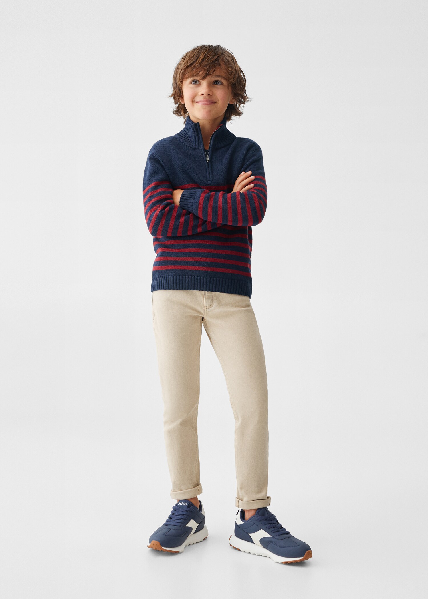 Striped sweater with zipper - General plane