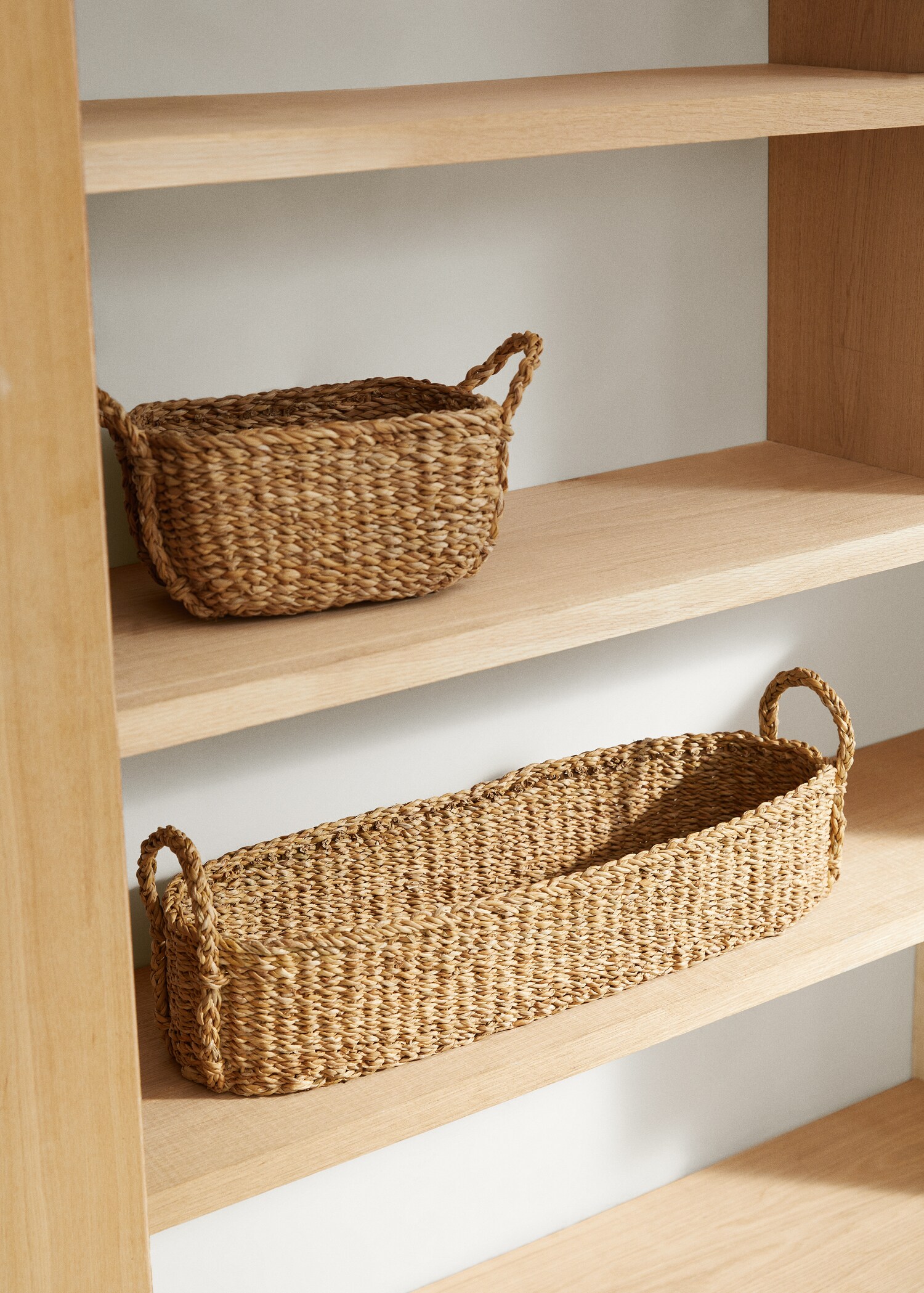Natural fiber tray with handles 59x18x12cm - General plane