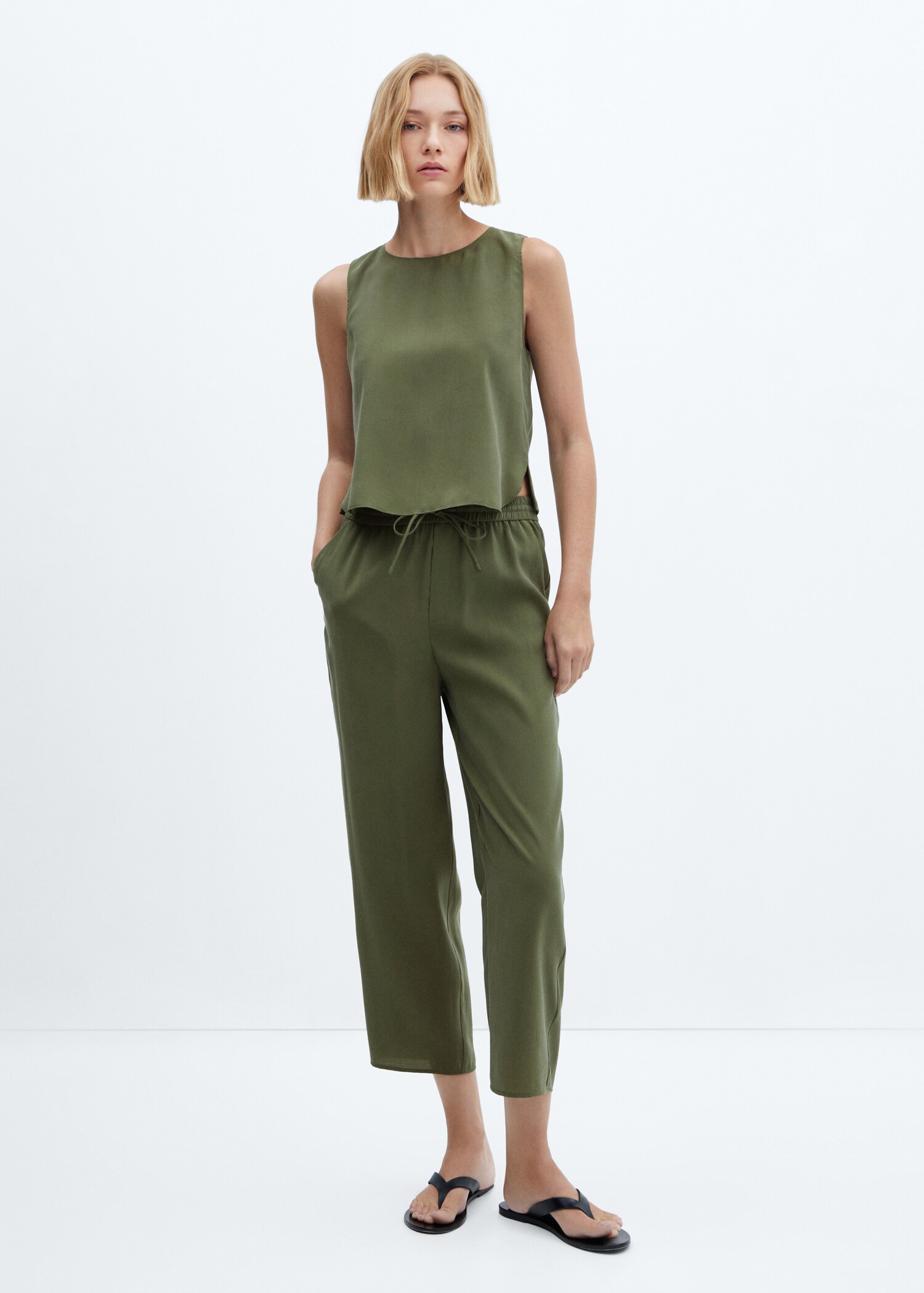 Pantalón modal cintura elástica - Plano general