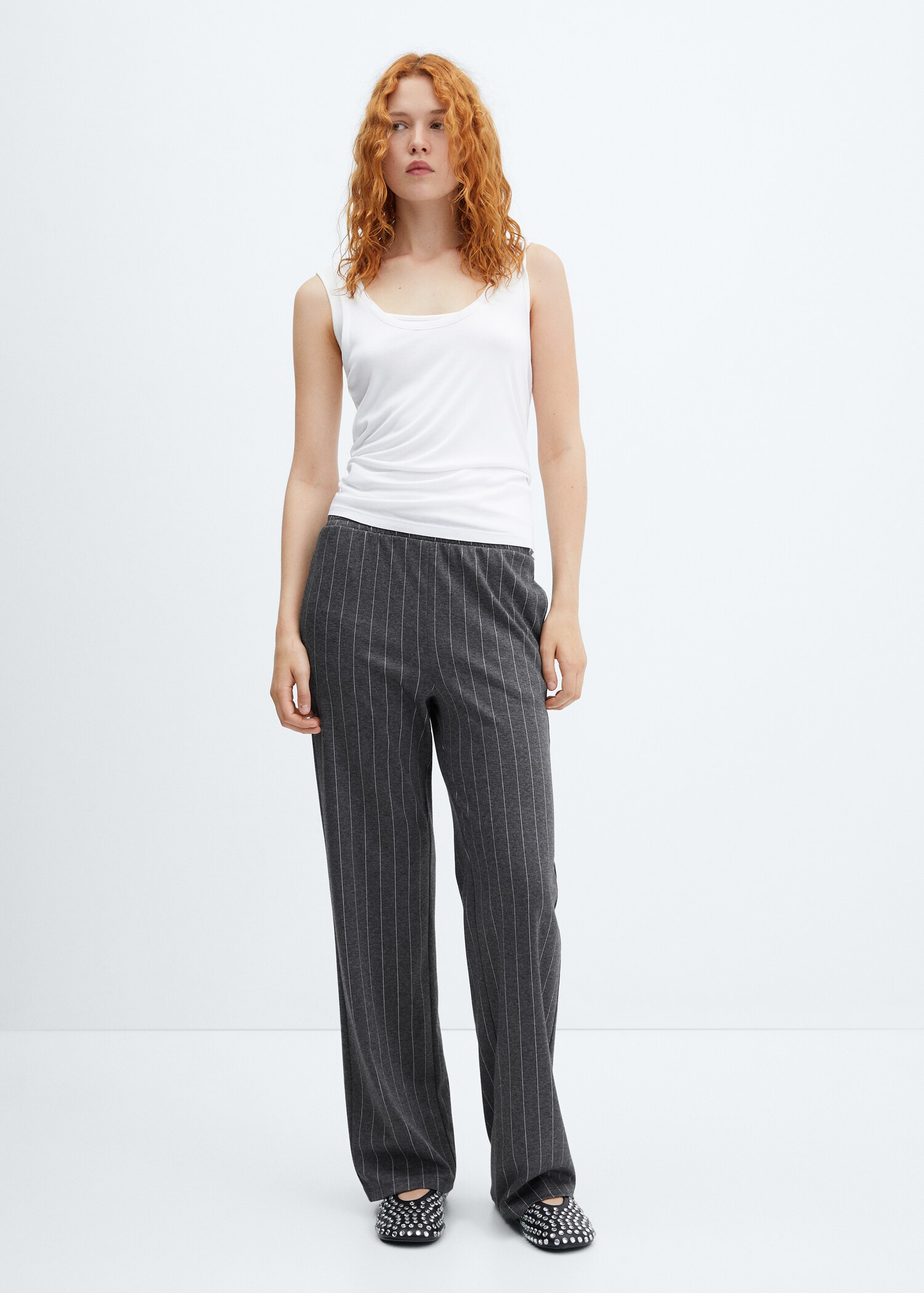 Pantalon maille fines rayures - Plan général
