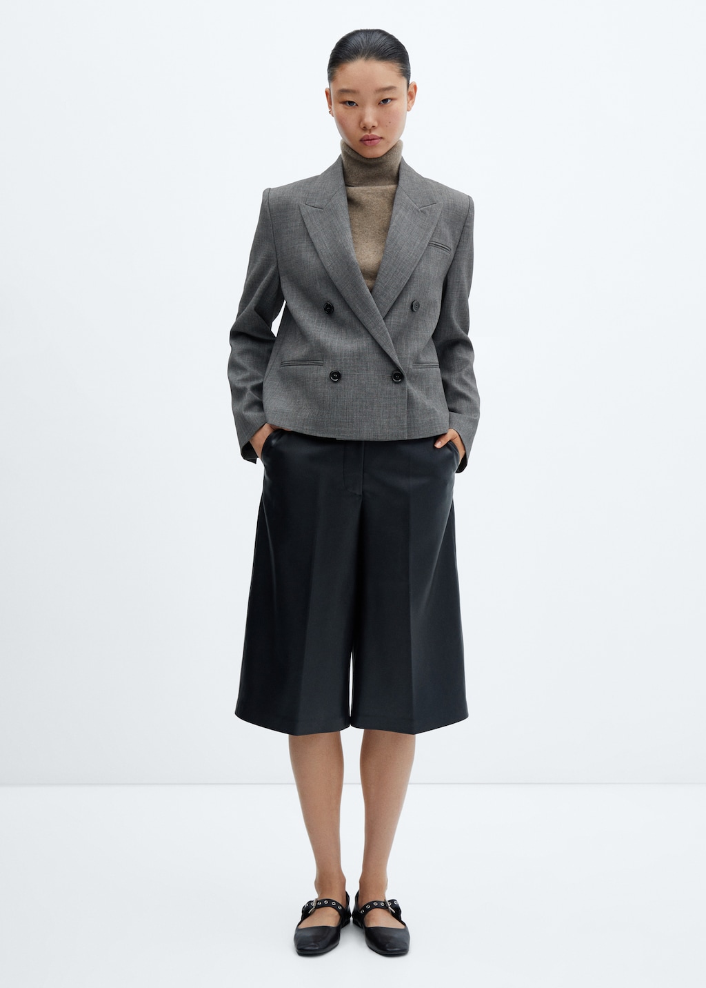 Double-breasted cropped jacket - image 2