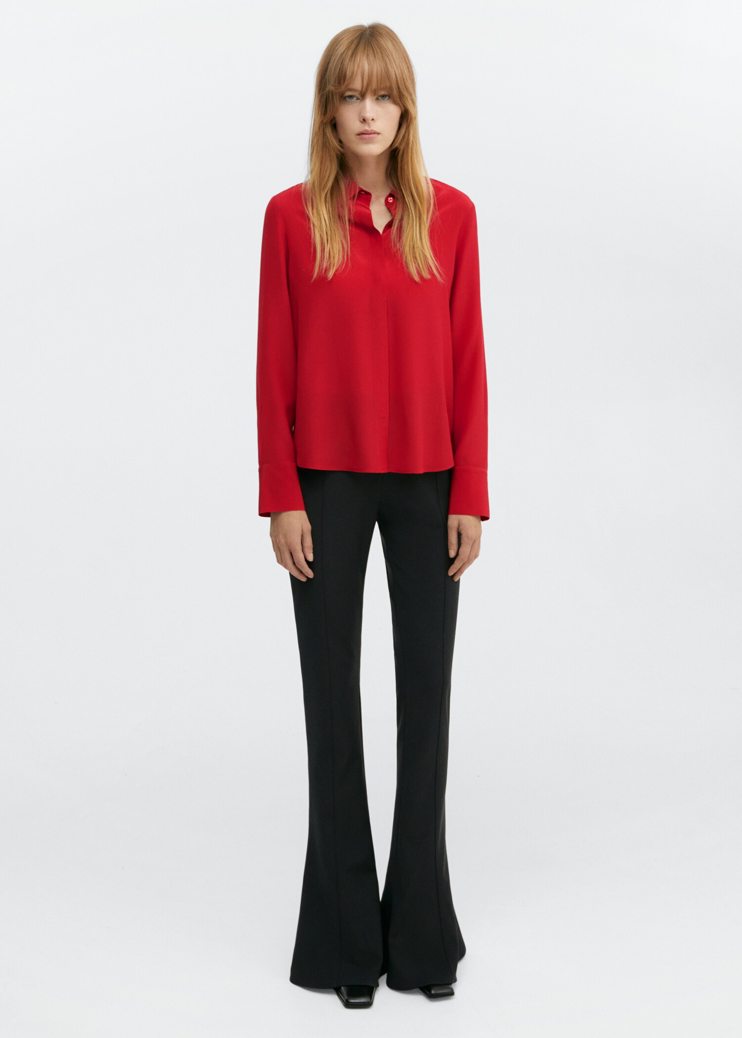 Silk shirt with hidden buttons  - General plane
