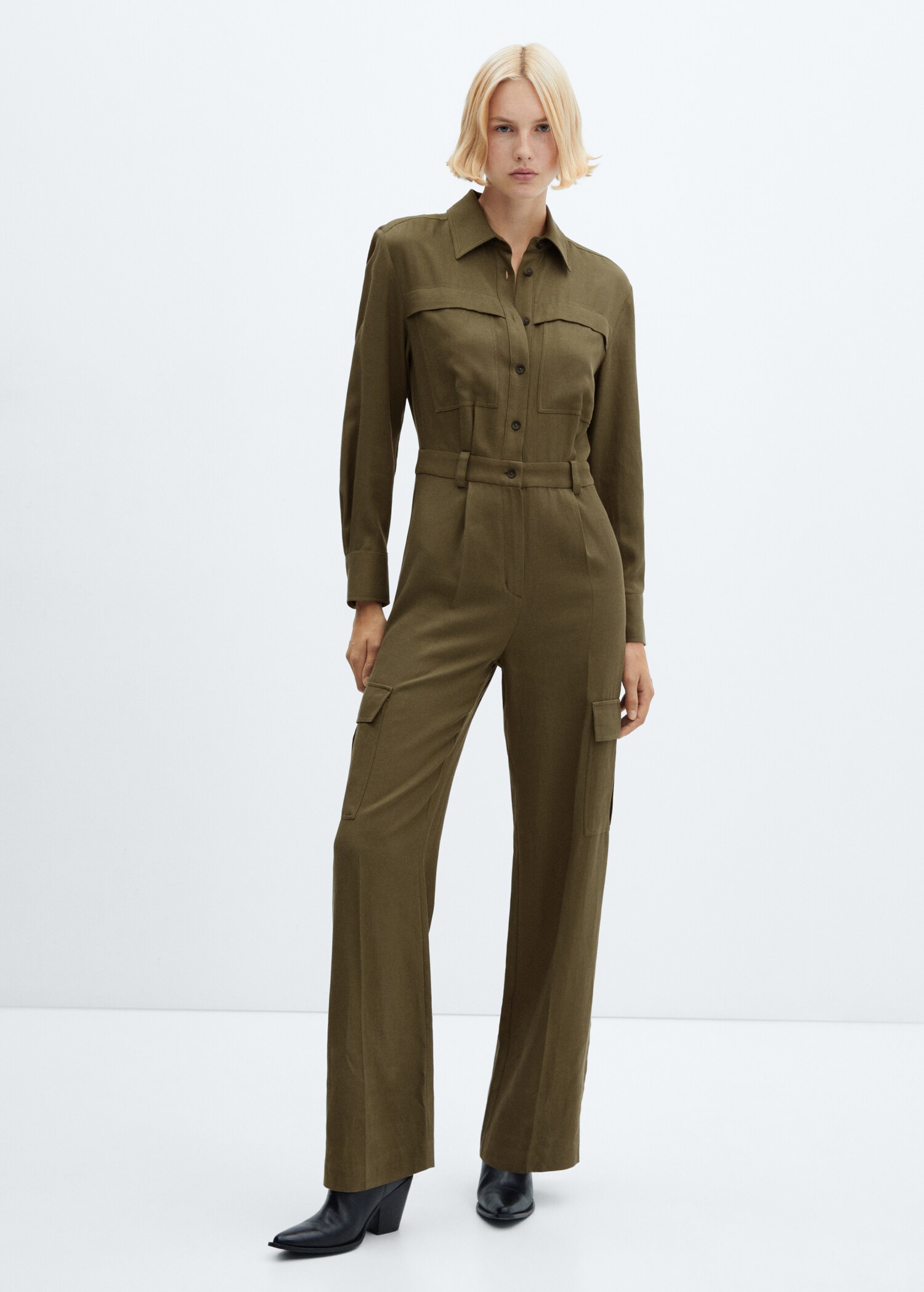 Katoenen jumpsuit met zakken - Overzichtstekening