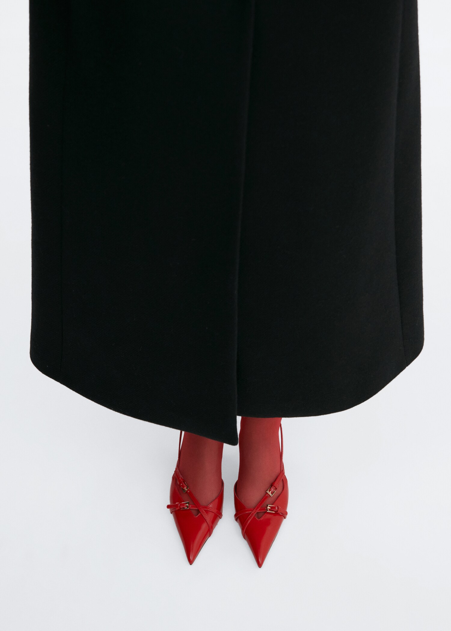 Leather heeled slingback shoes with buckles - General plane