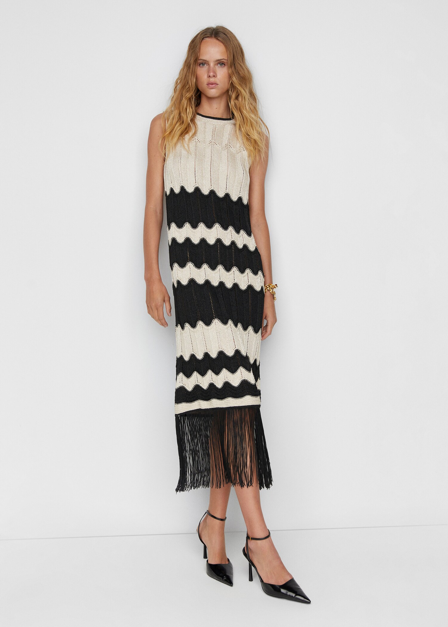 Fringed hem dress - General plane