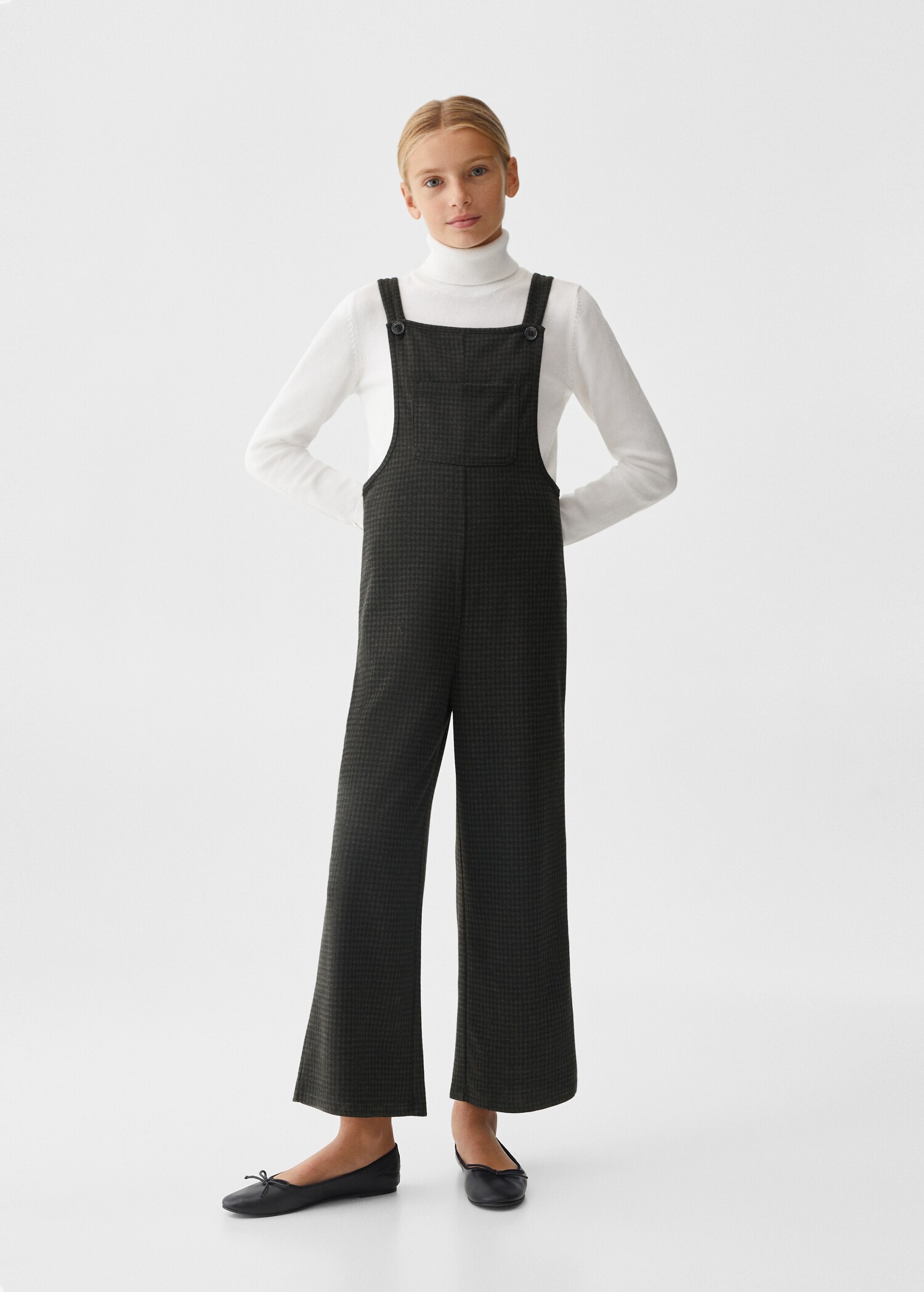 Long houndstooth dungarees - General plane