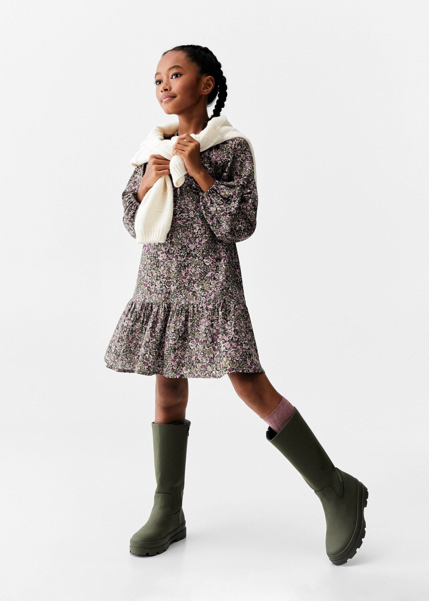 Flower print dress - General plane