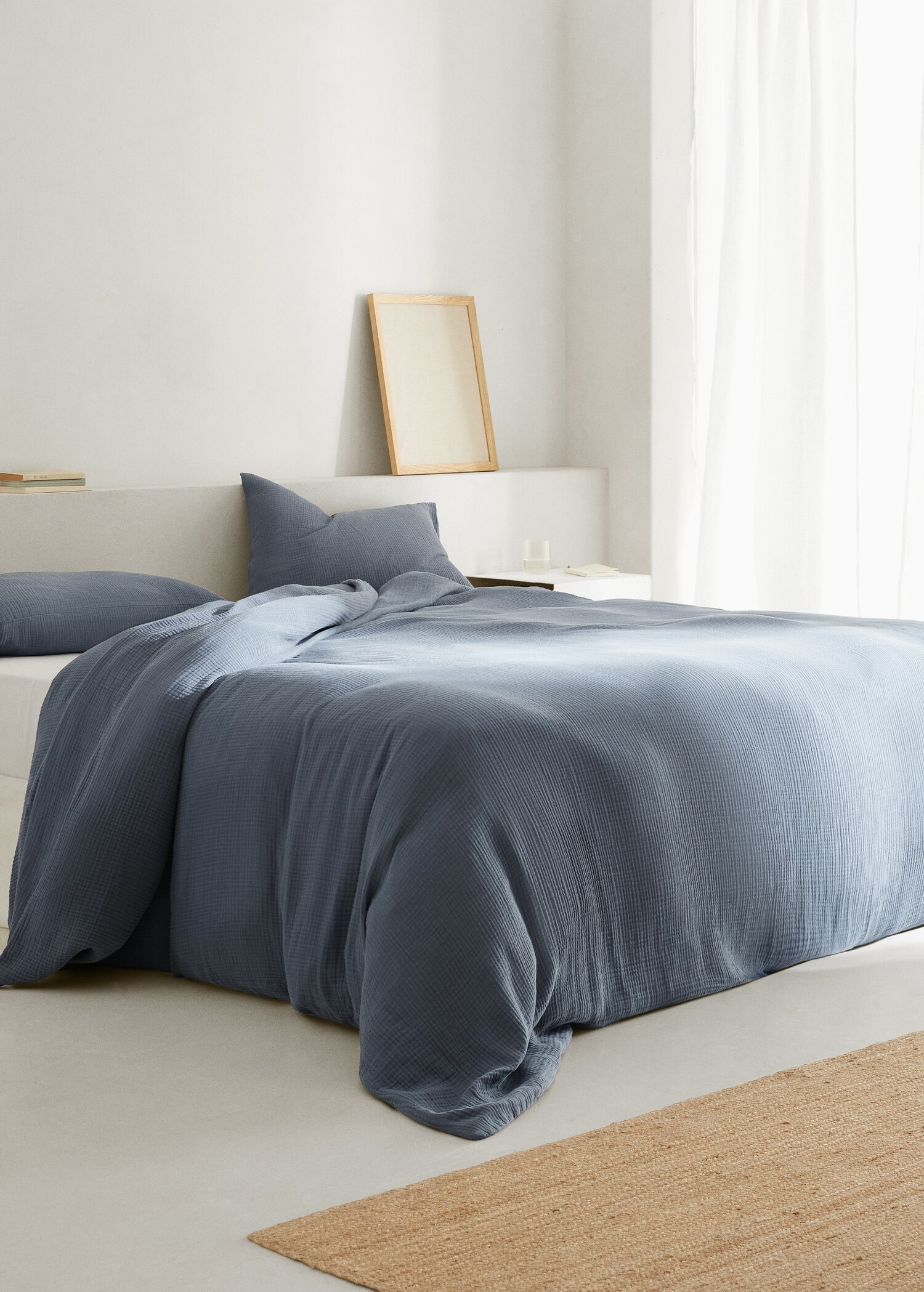 Cotton gauze duvet cover queen bed - General plane