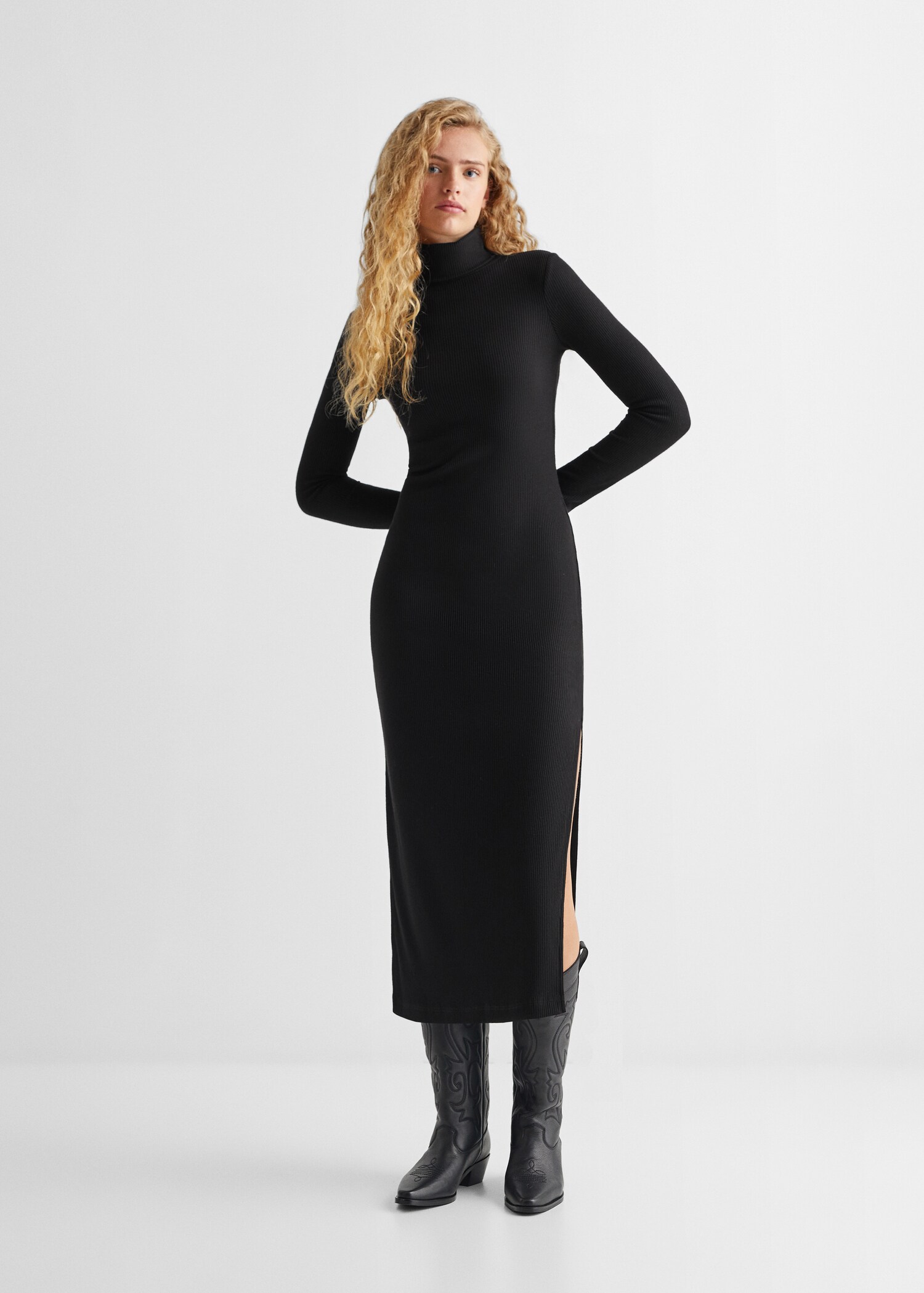 Kleid mit Rippmuster - Allgemeine Ansicht