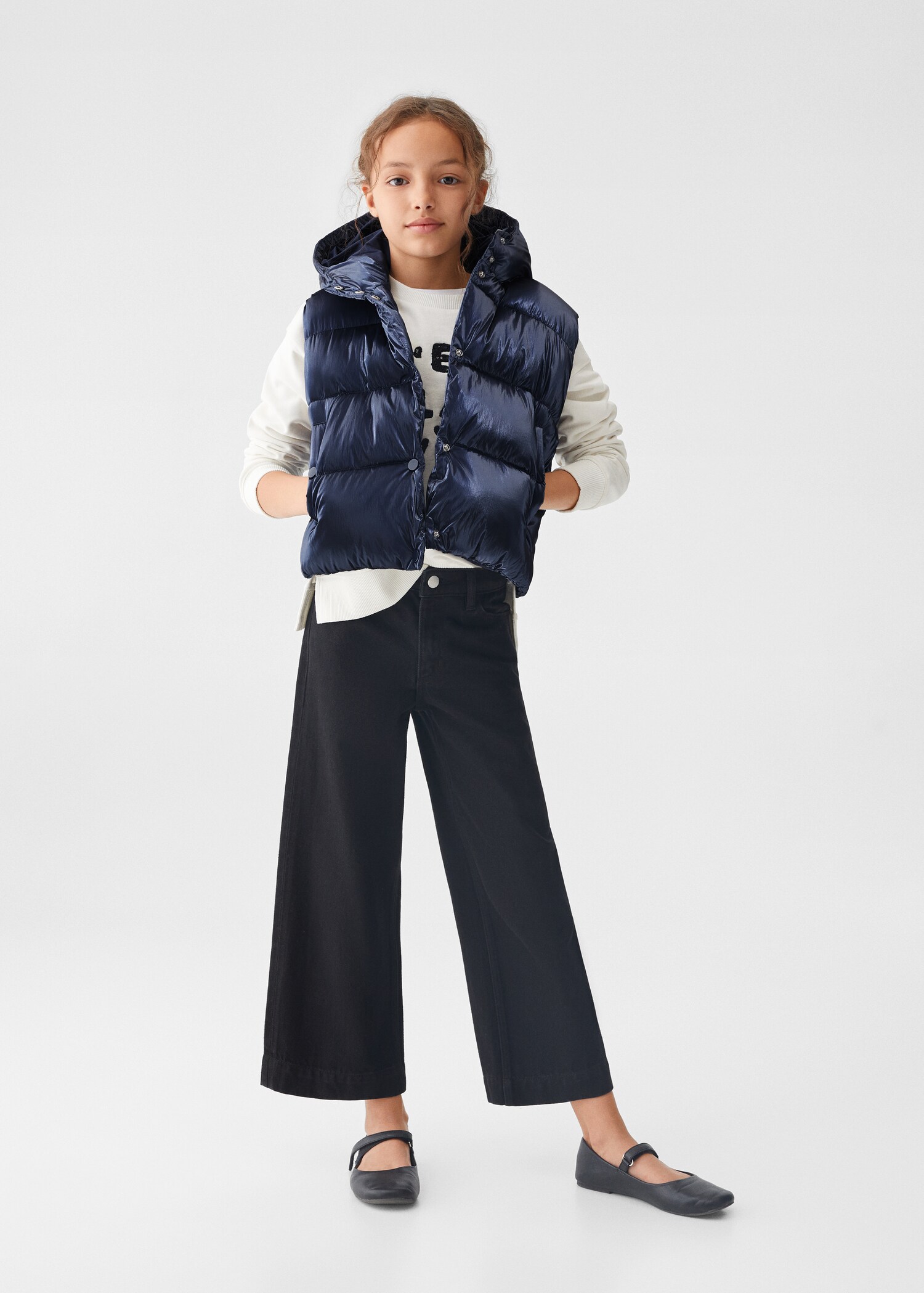 Quilted gilet with hood - General plane