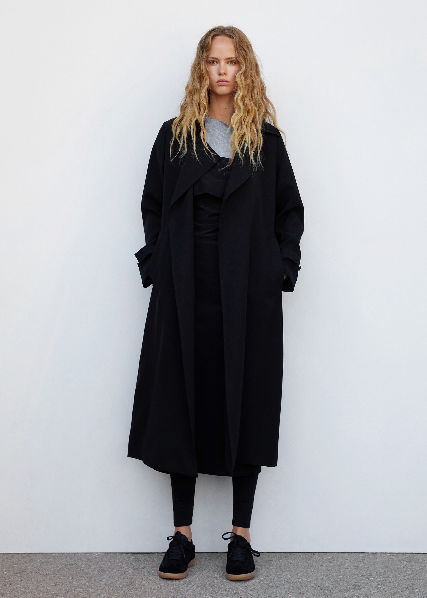 Oversized trench coat with tie - Opći prikaz