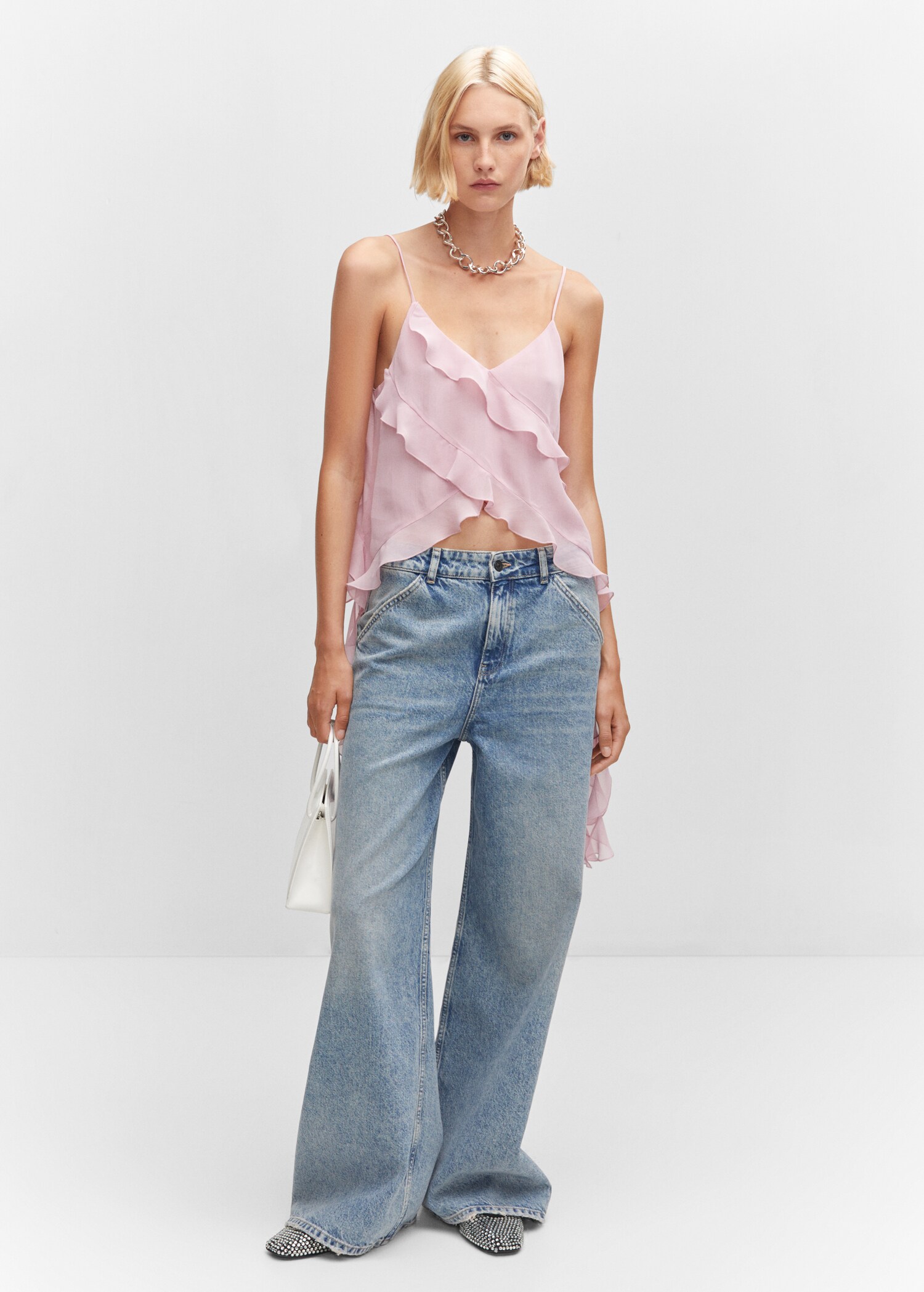 Top met ruches en chiffon - Overzichtstekening