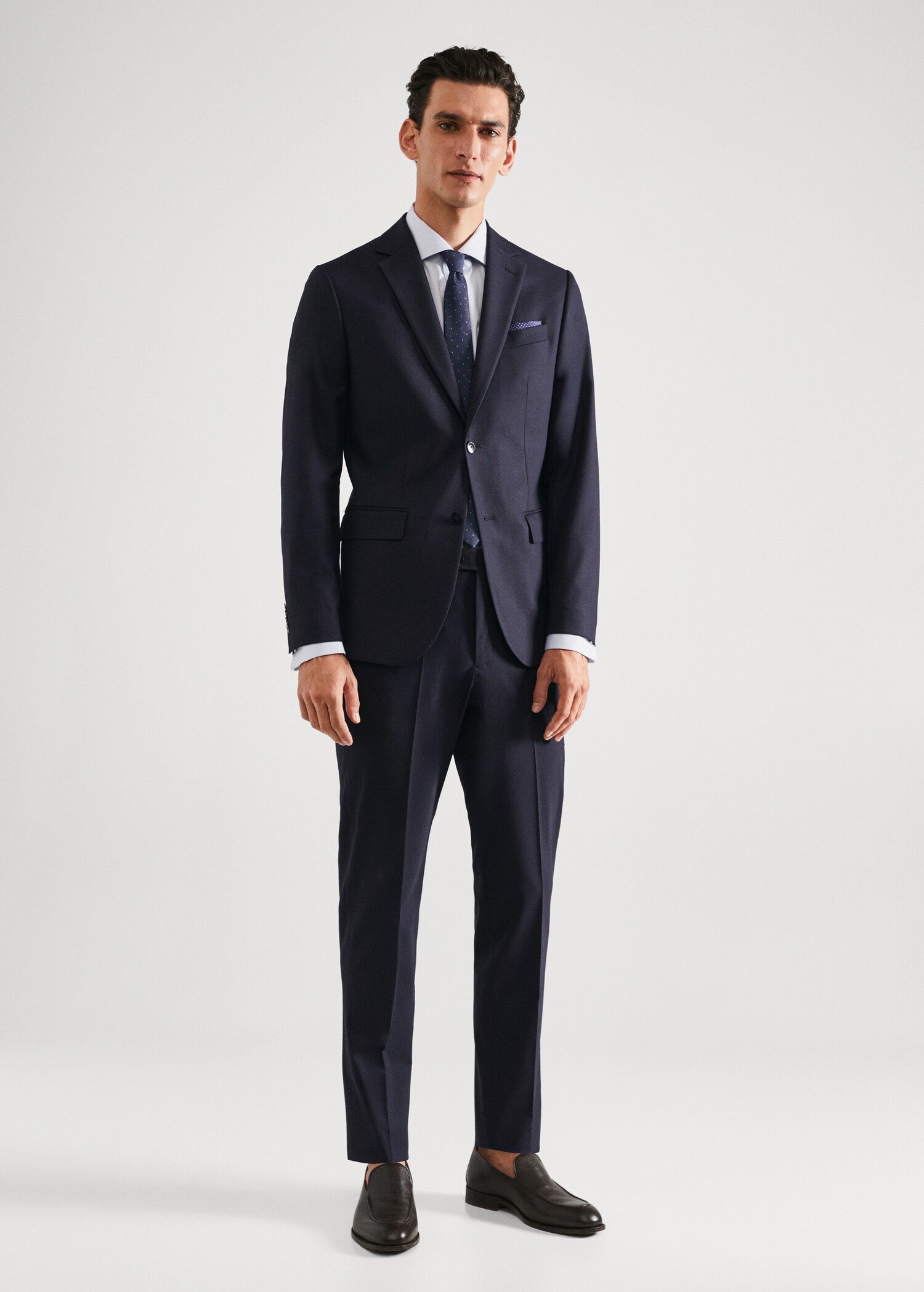 Wollen slim-fit pantalon - Overzichtstekening