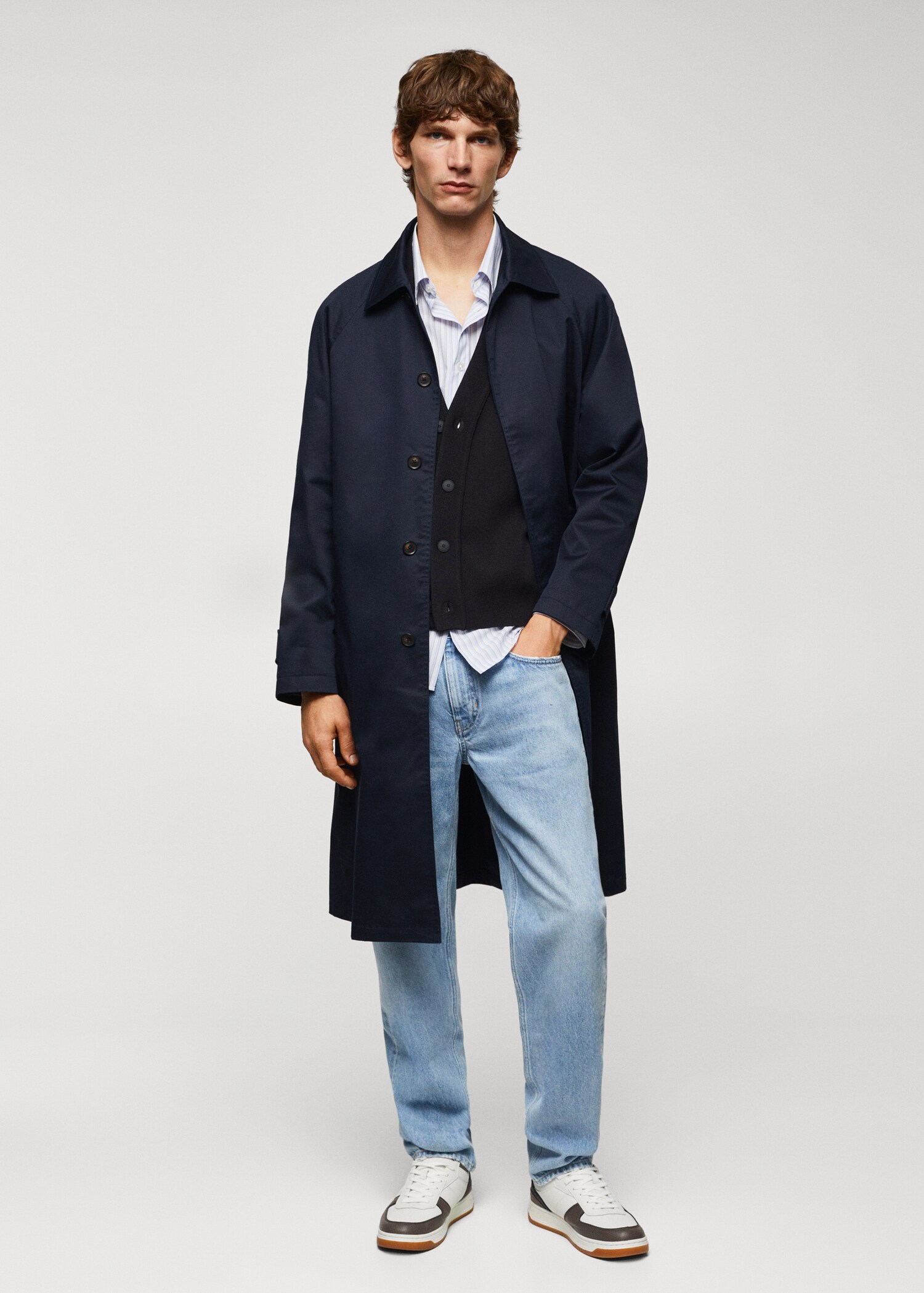 Relaxed-fit cotton trench coat - General plane
