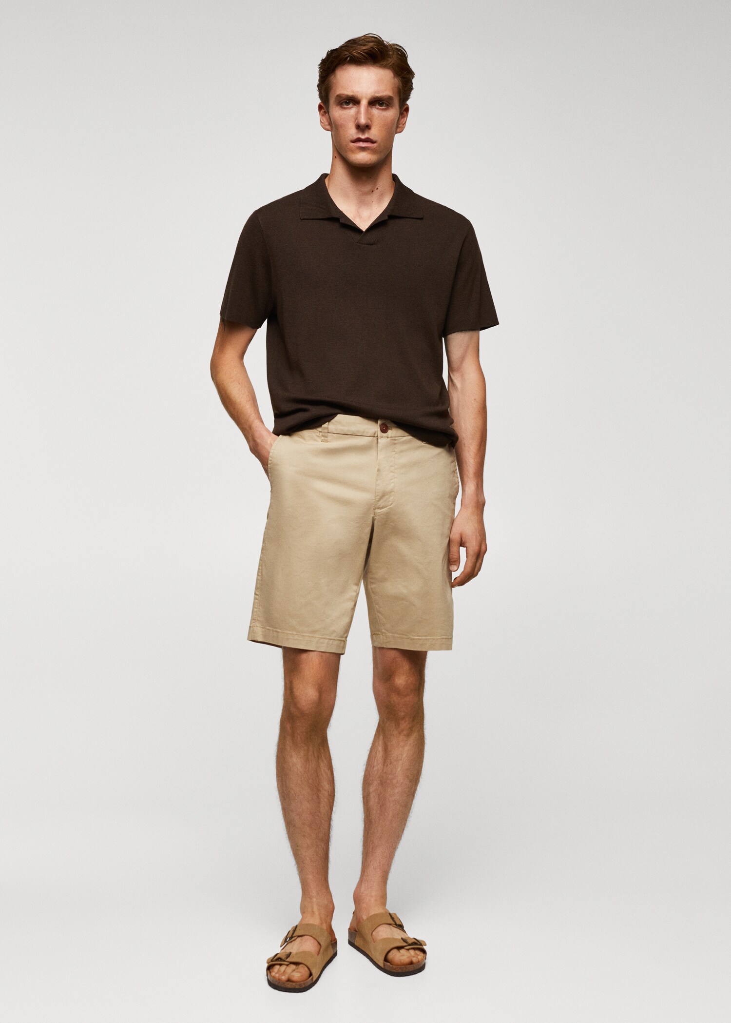 Bermuda slim-fit chino coton - Plan général