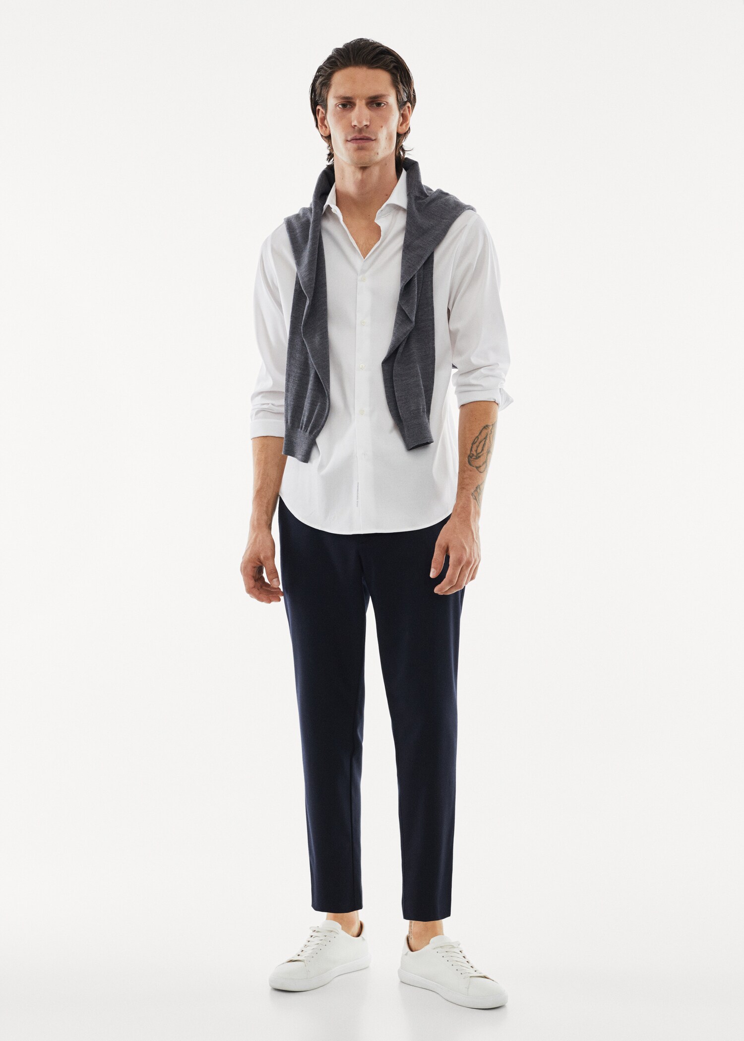 Camisa traje microestructura strech - Plano general