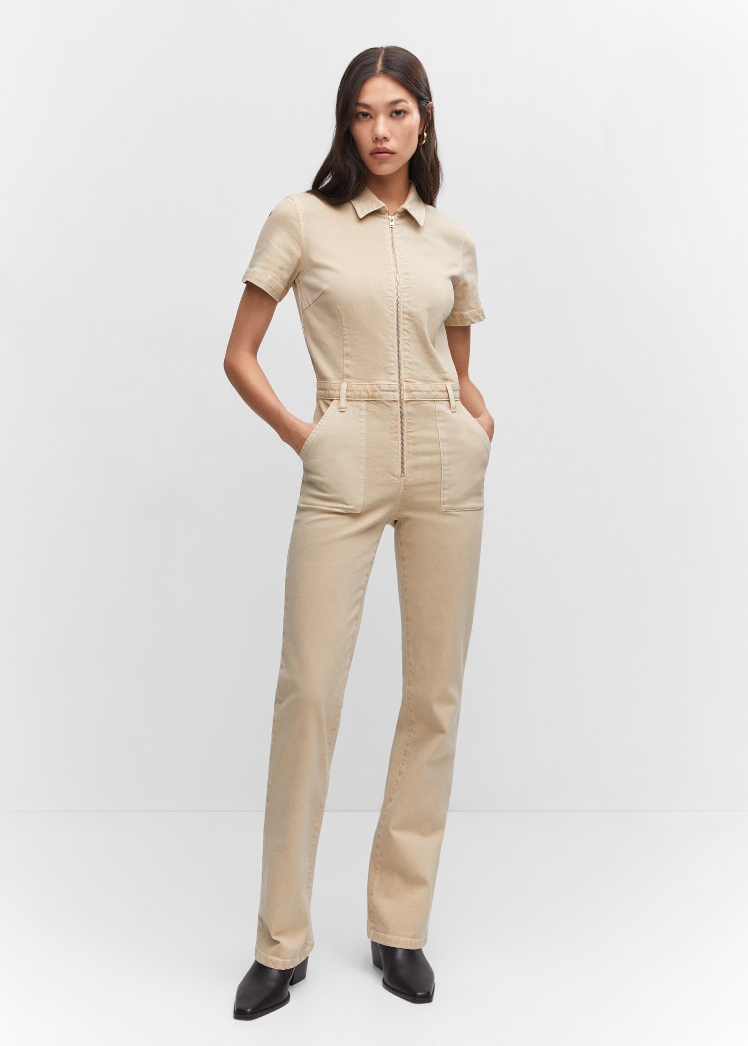 Denim zipper jumpsuit - General plane