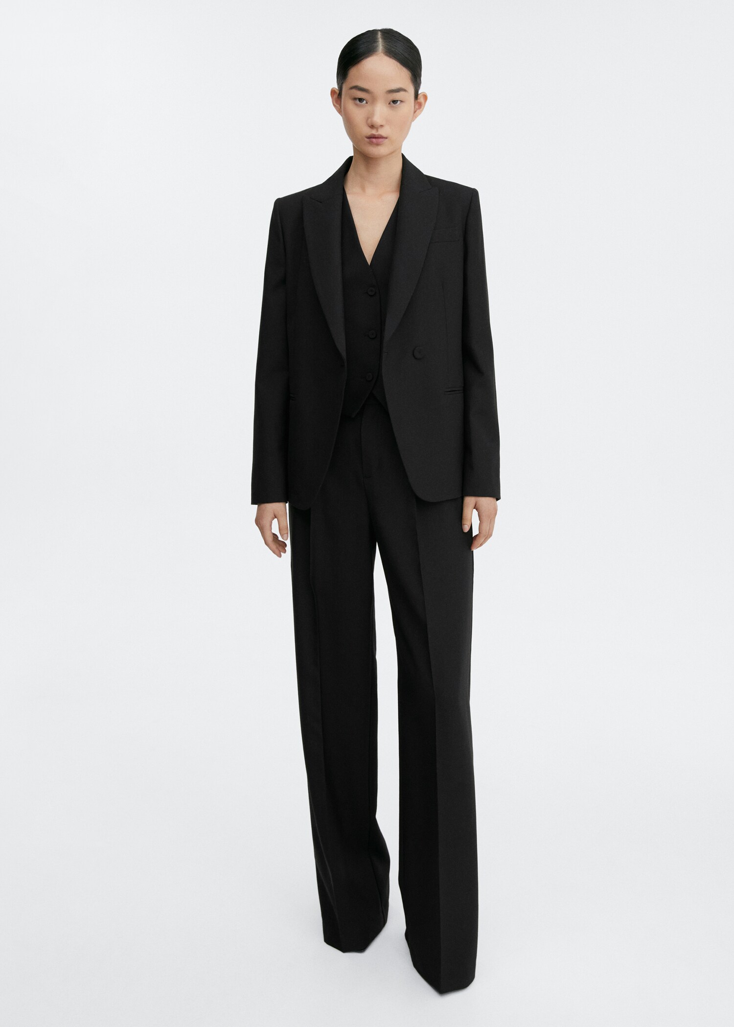 Wideleg wool suit trousers - General plane