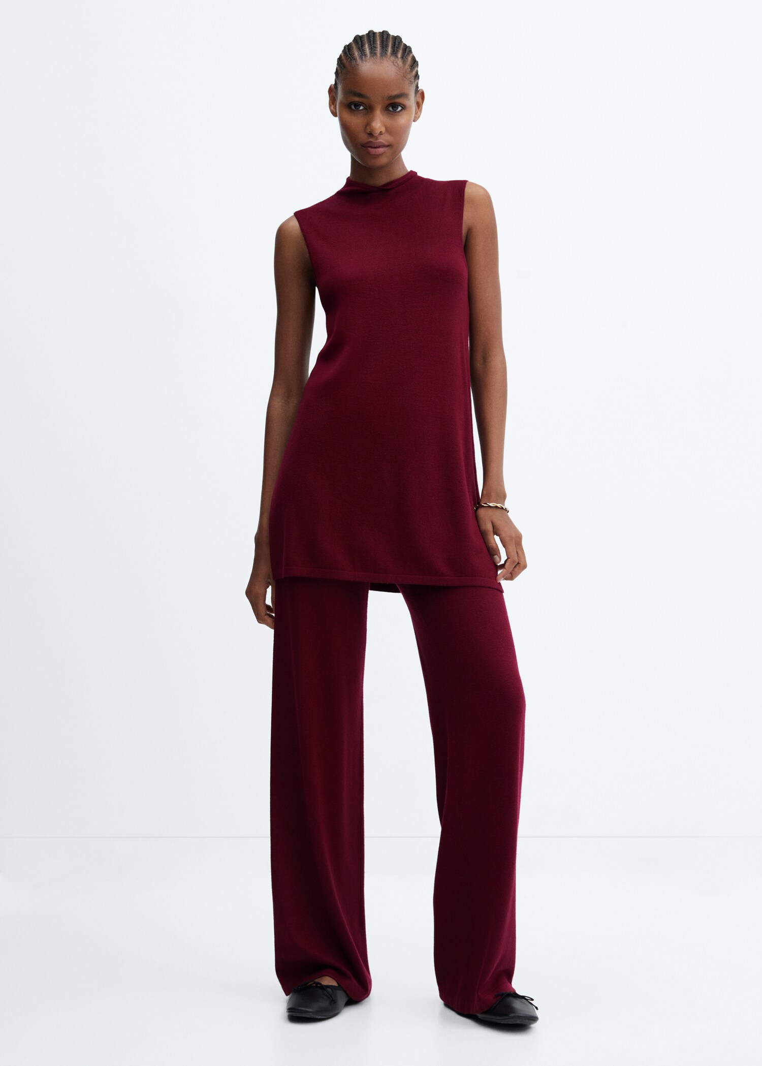Pantalon wideleg maille fine - Plan général