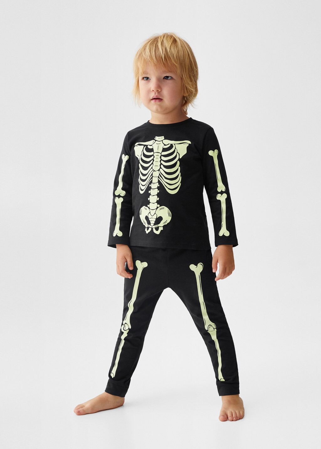 Boys glow in the dark skeleton pajamas sale