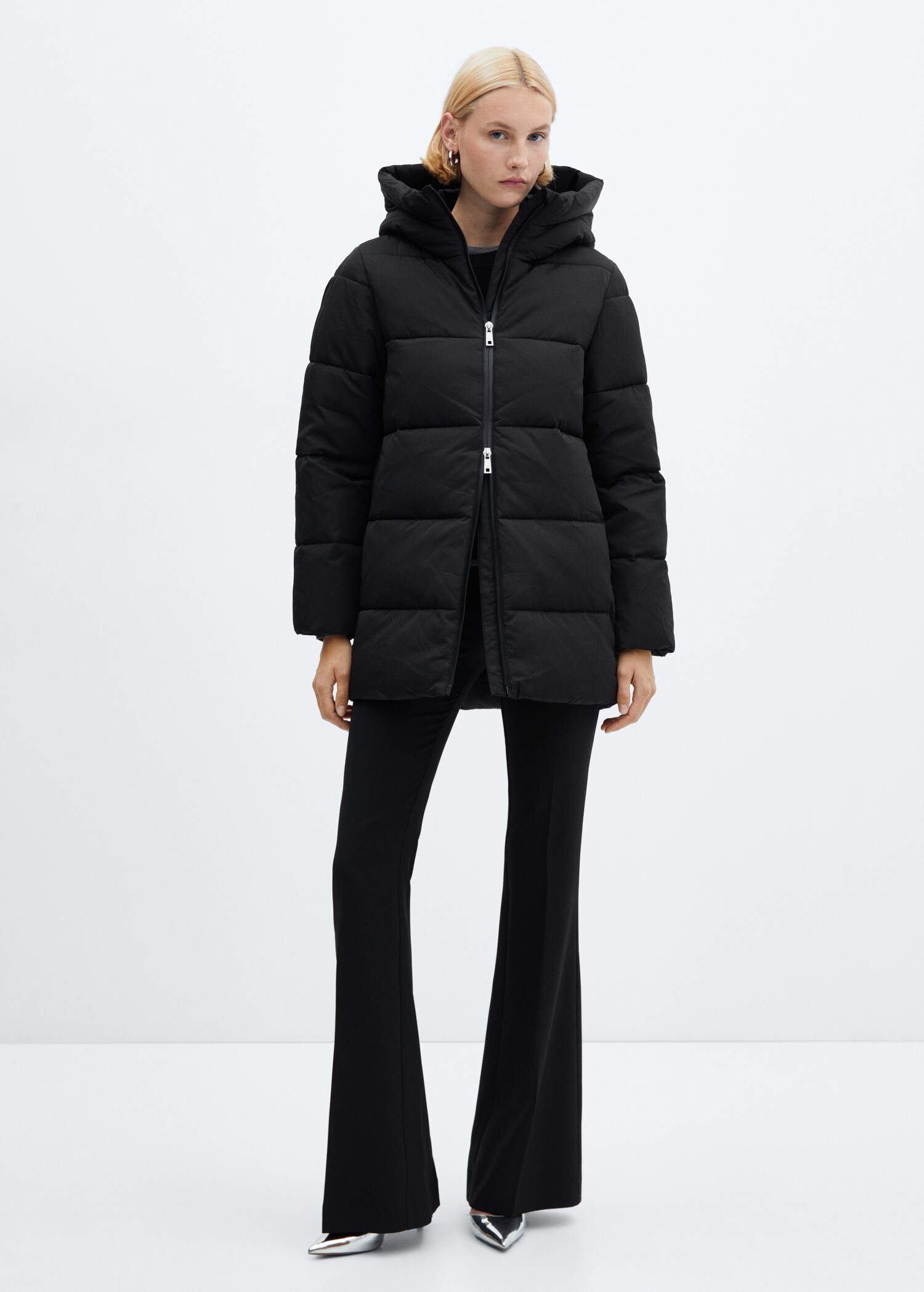 Hood quilted coat - General plane