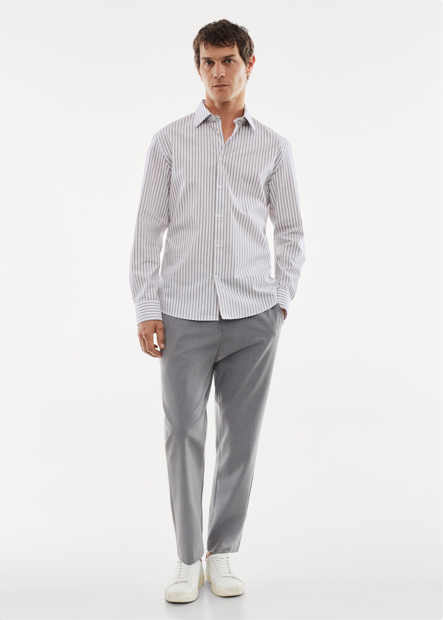 Camisa slim fit rayas tejido strech - Plano general