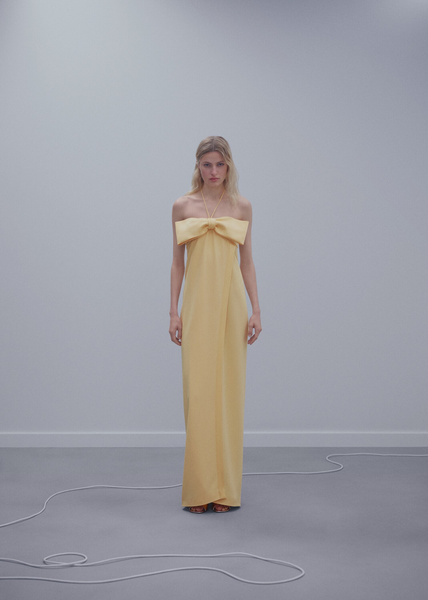 Crossed dress with bow neckline - General plane