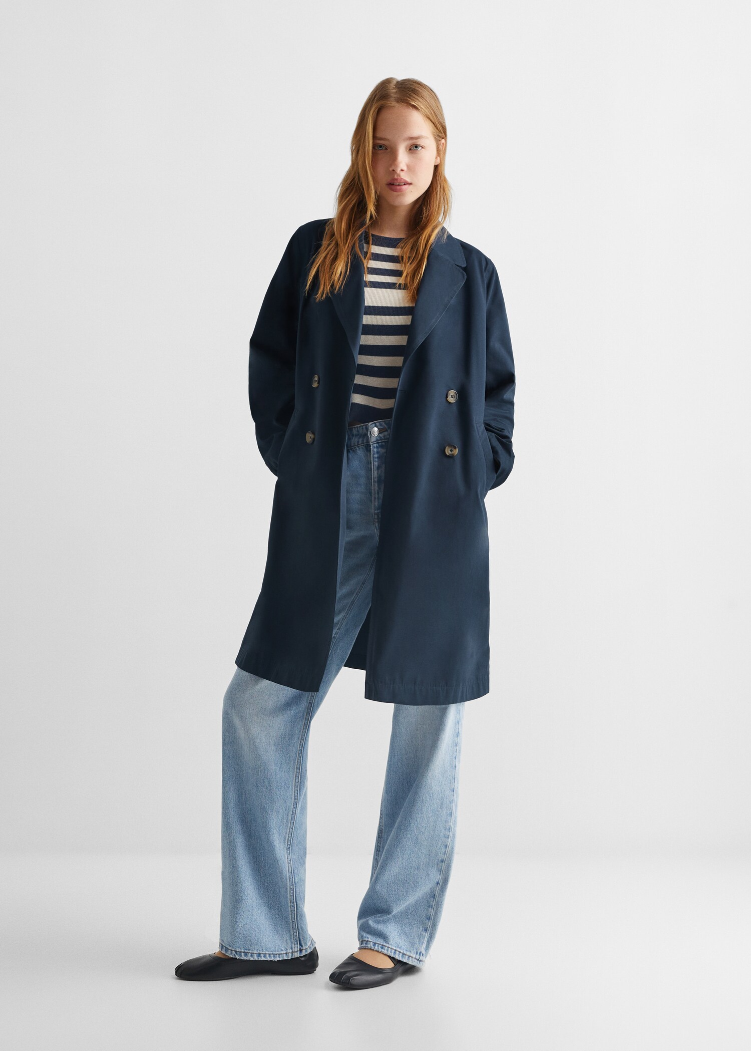 Trenchcoat met knopen - Overzichtstekening