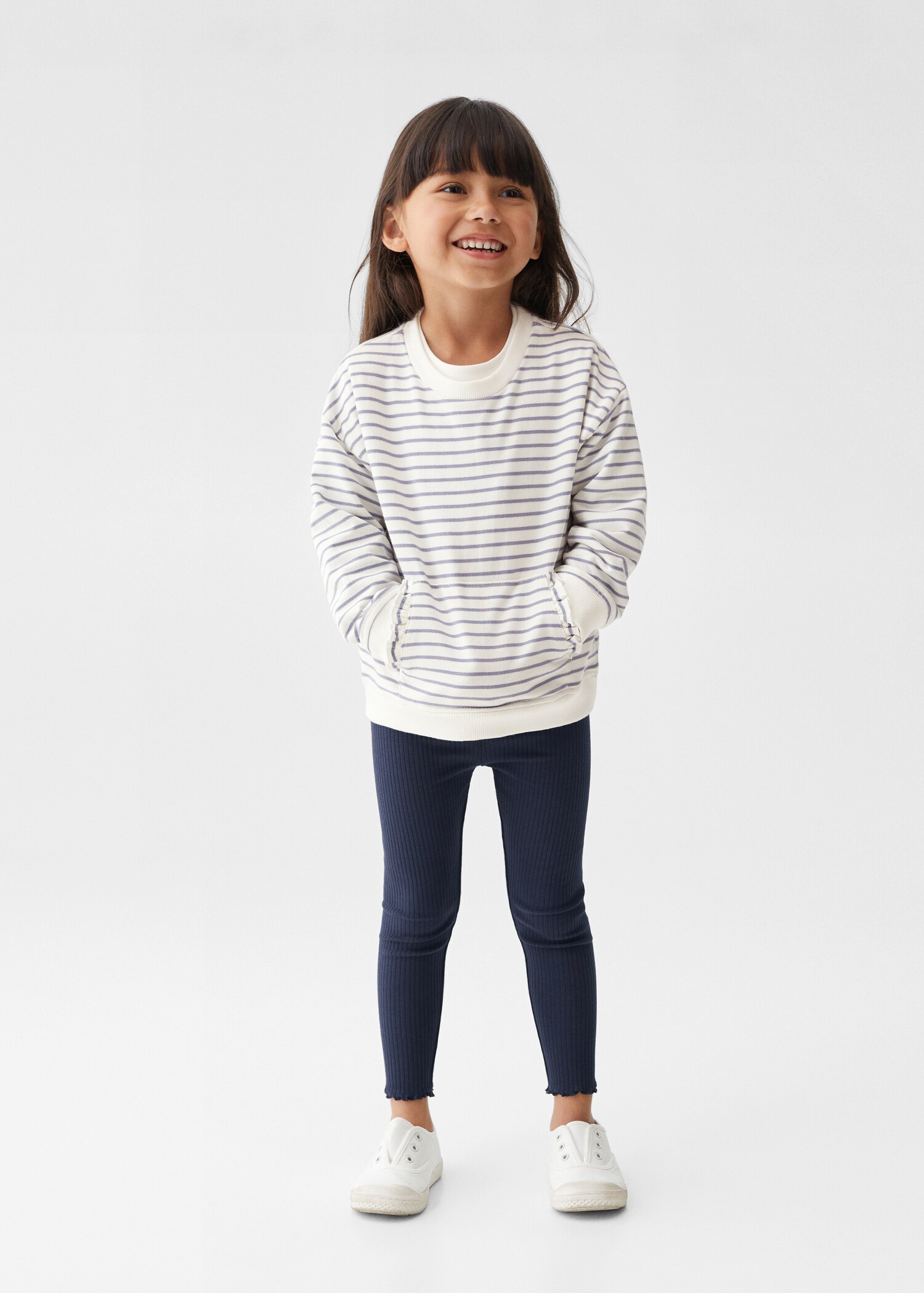 Striped cotton-blend sweatshirt - General plane
