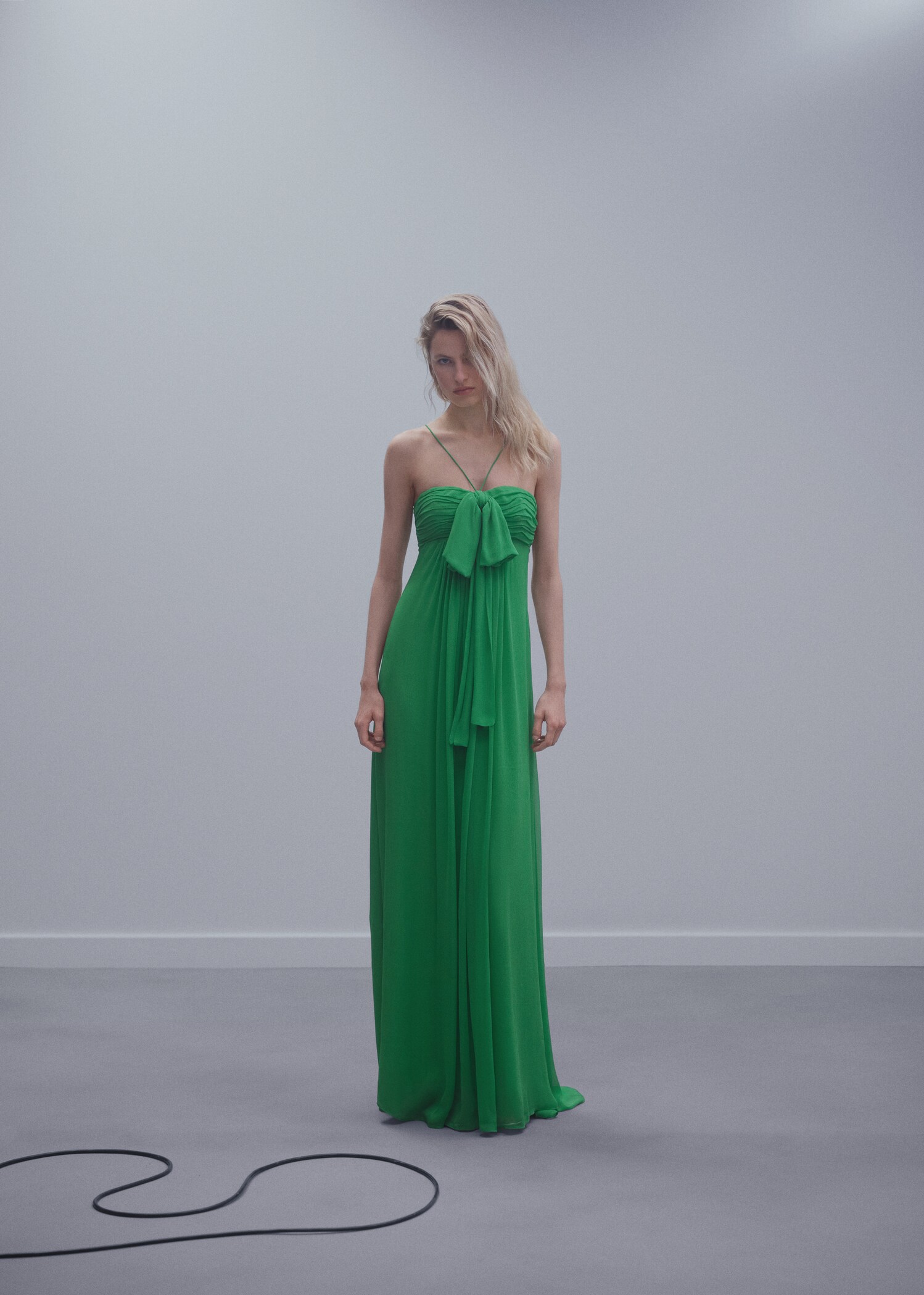 Vestido panel drapeado lazo - Plano general