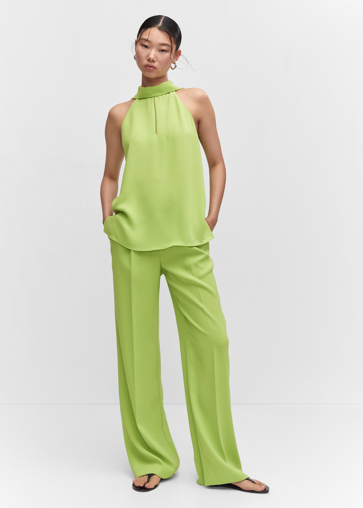 Halter top with slit detail - General plane