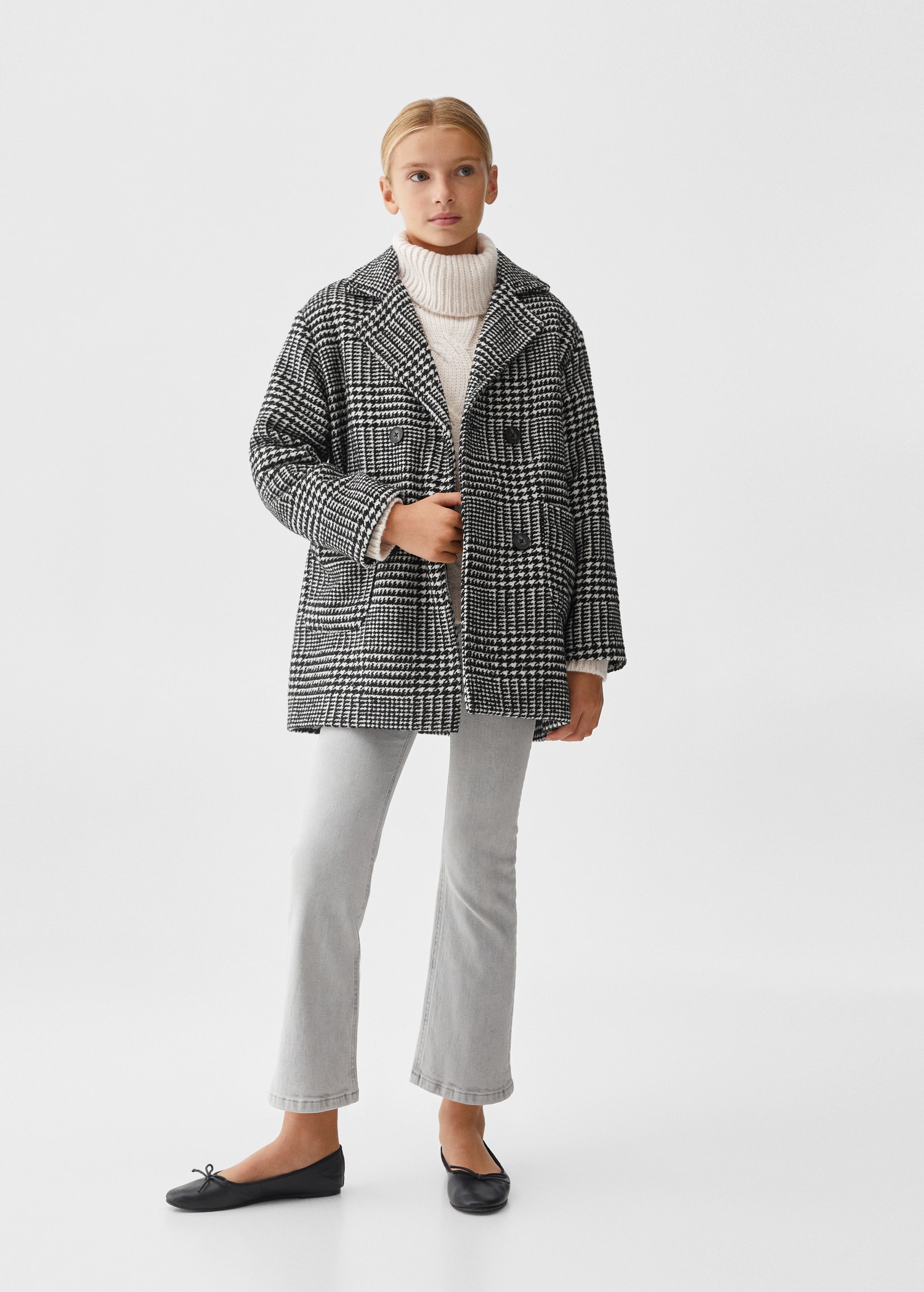 Checked lapels coat - General plane