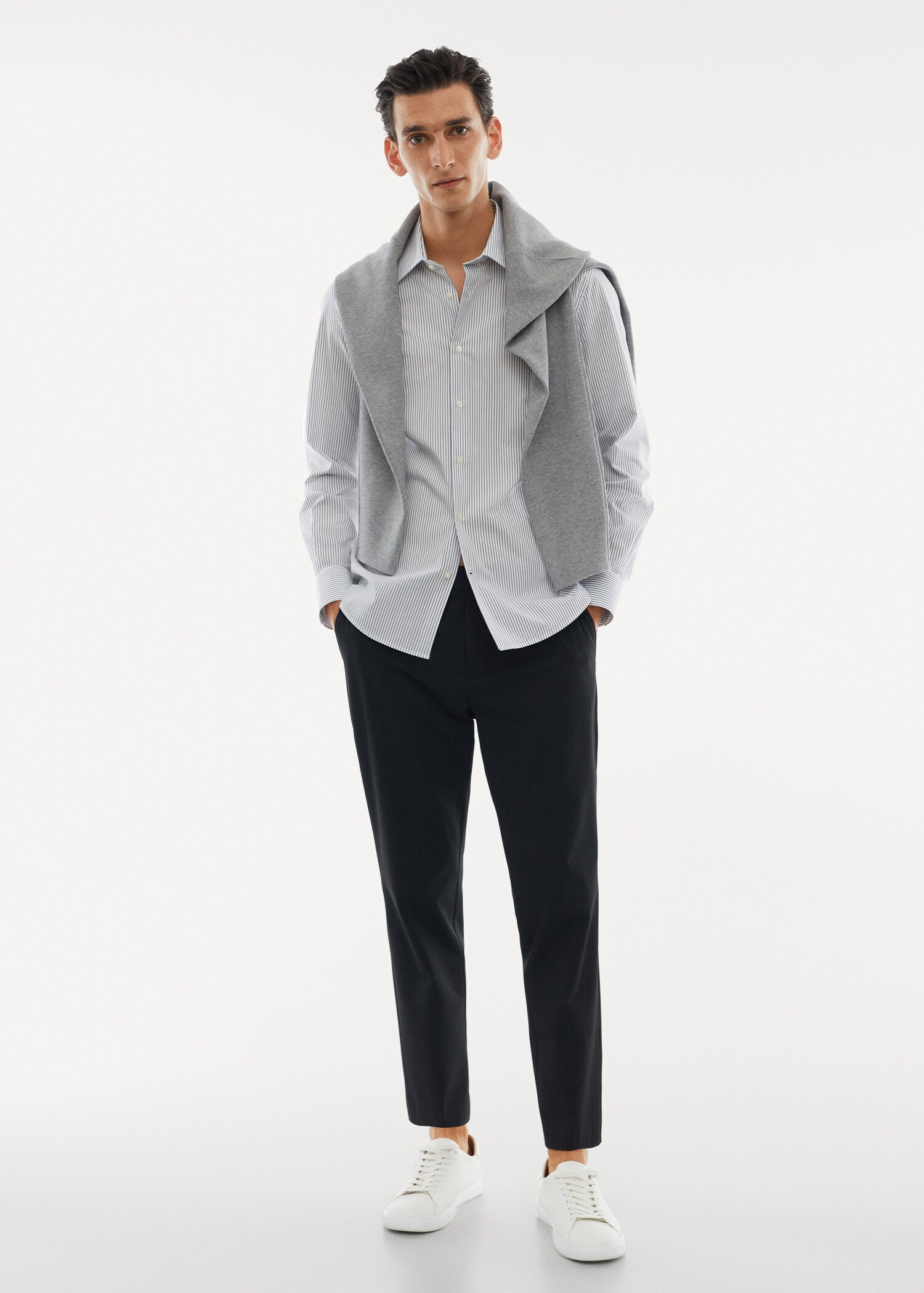 Slim fit stretch cotton shirt - General plane