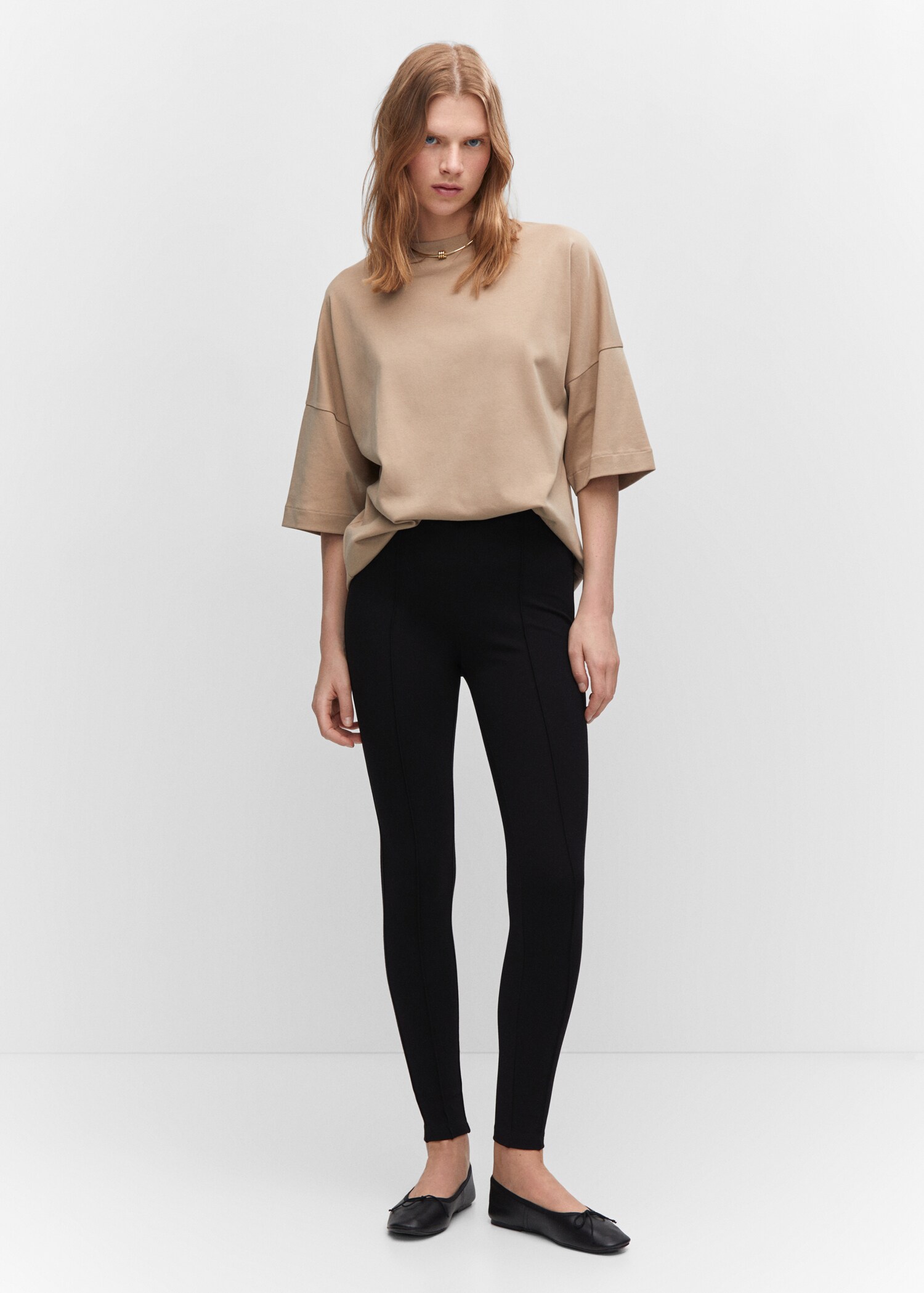 Pleated skinny leggings - General plane