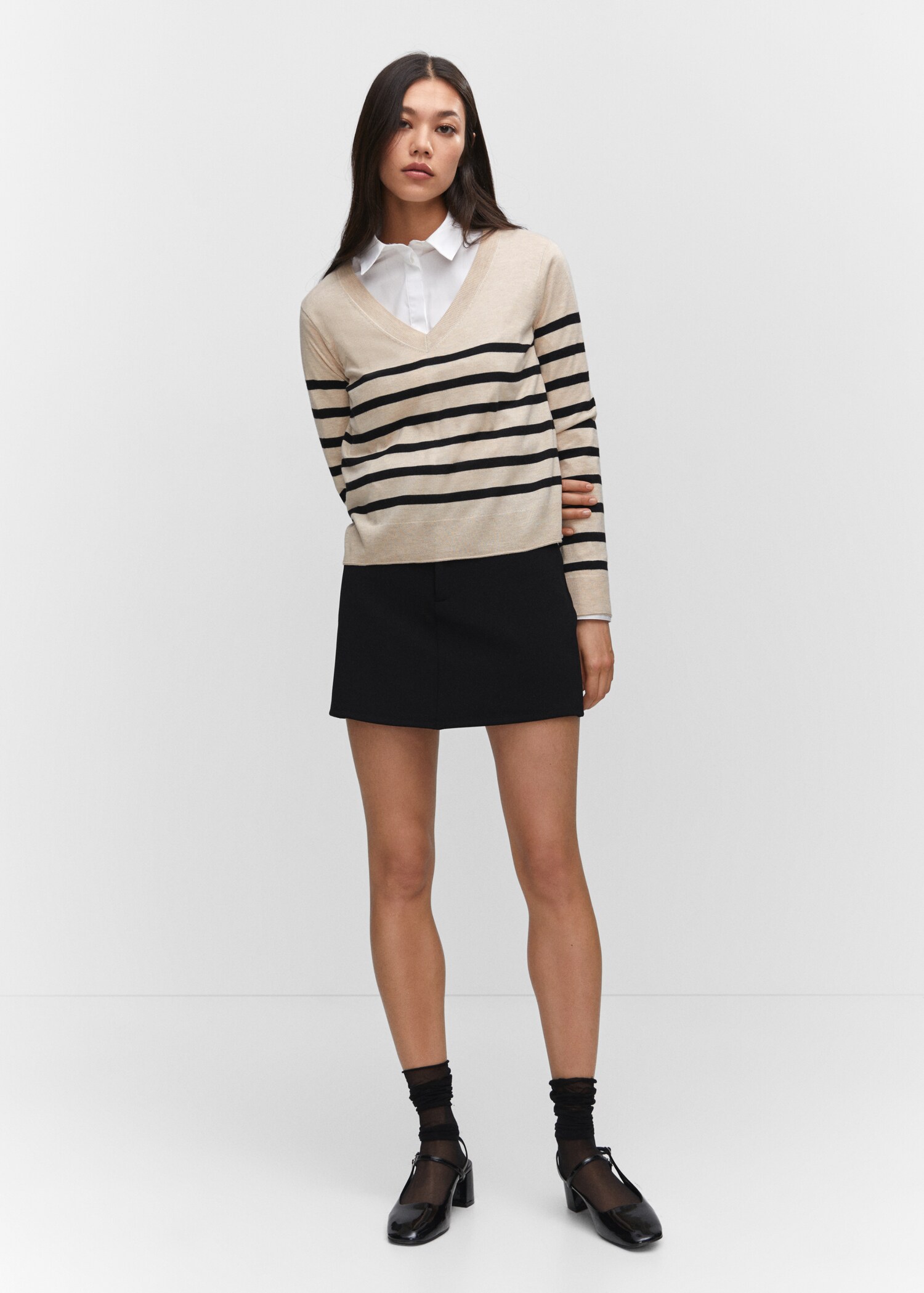 Fine-knit striped sweater - General plane