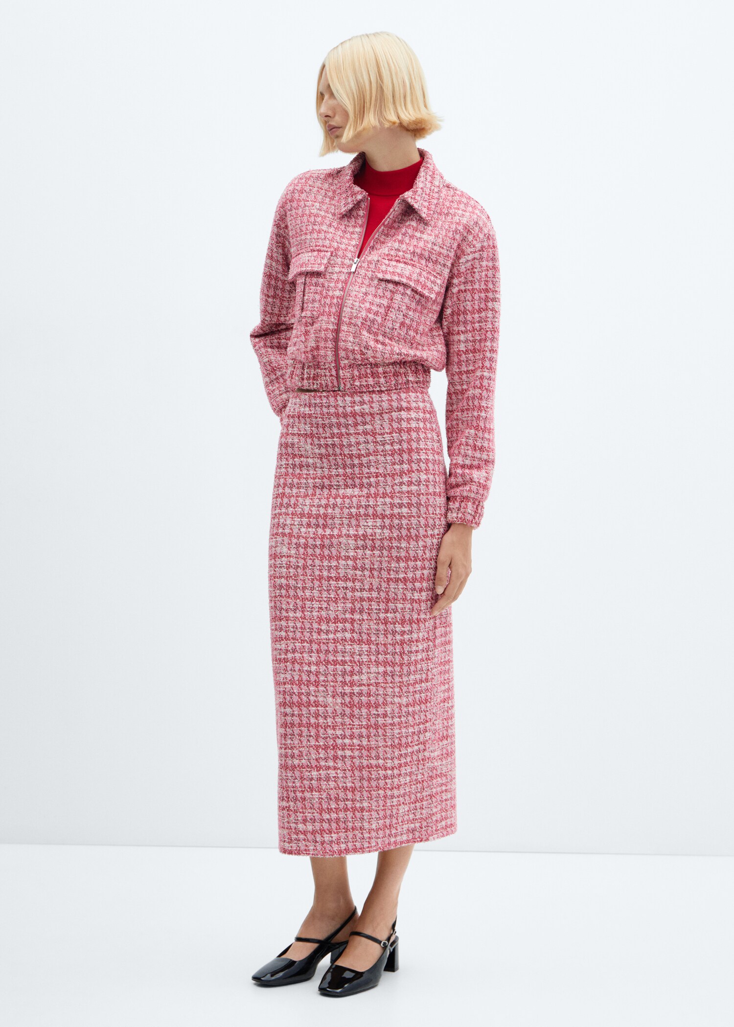 Houndstooth tweed skirt - General plane