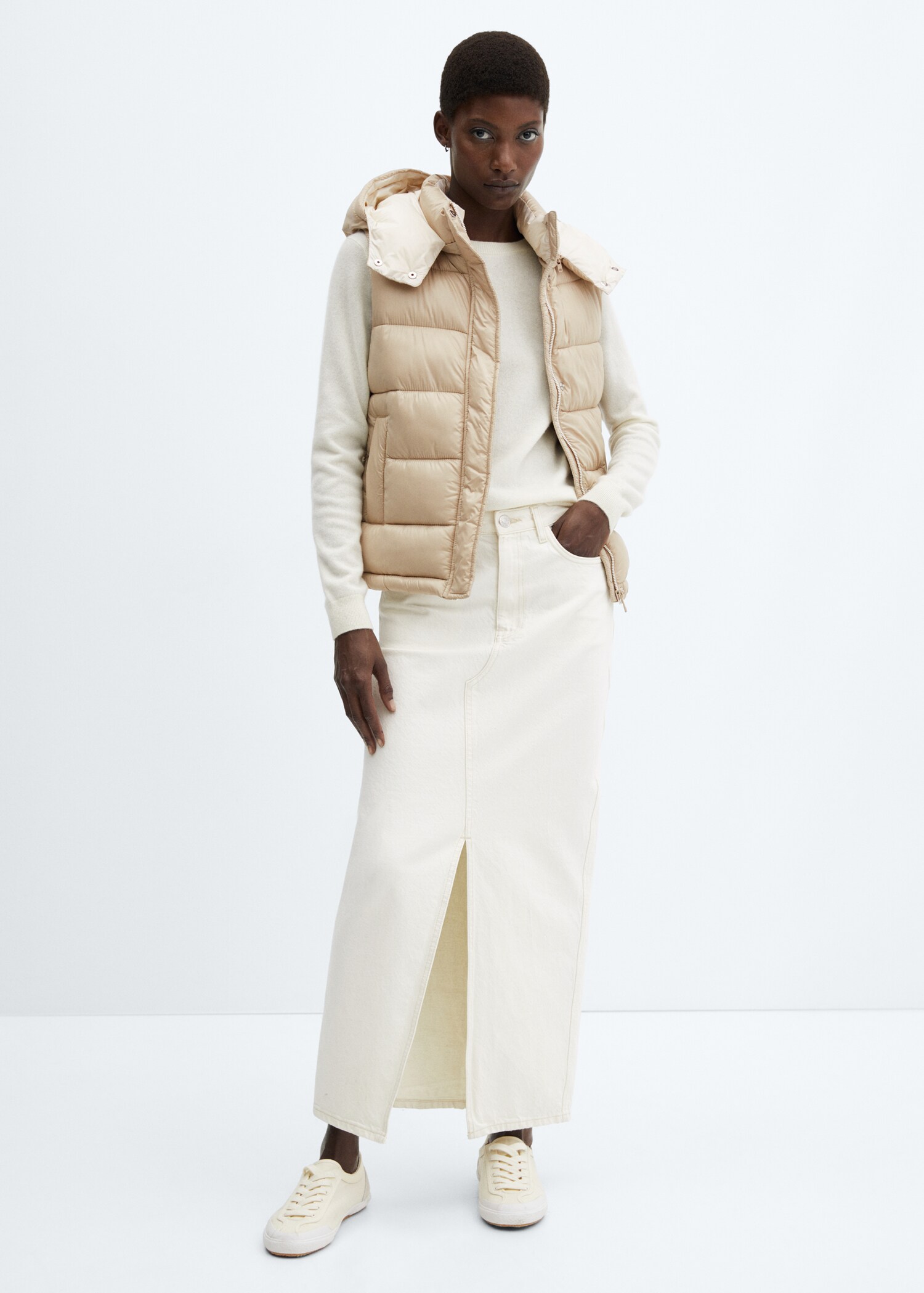 Gilet matelassé imperméable à capuche - Plan général